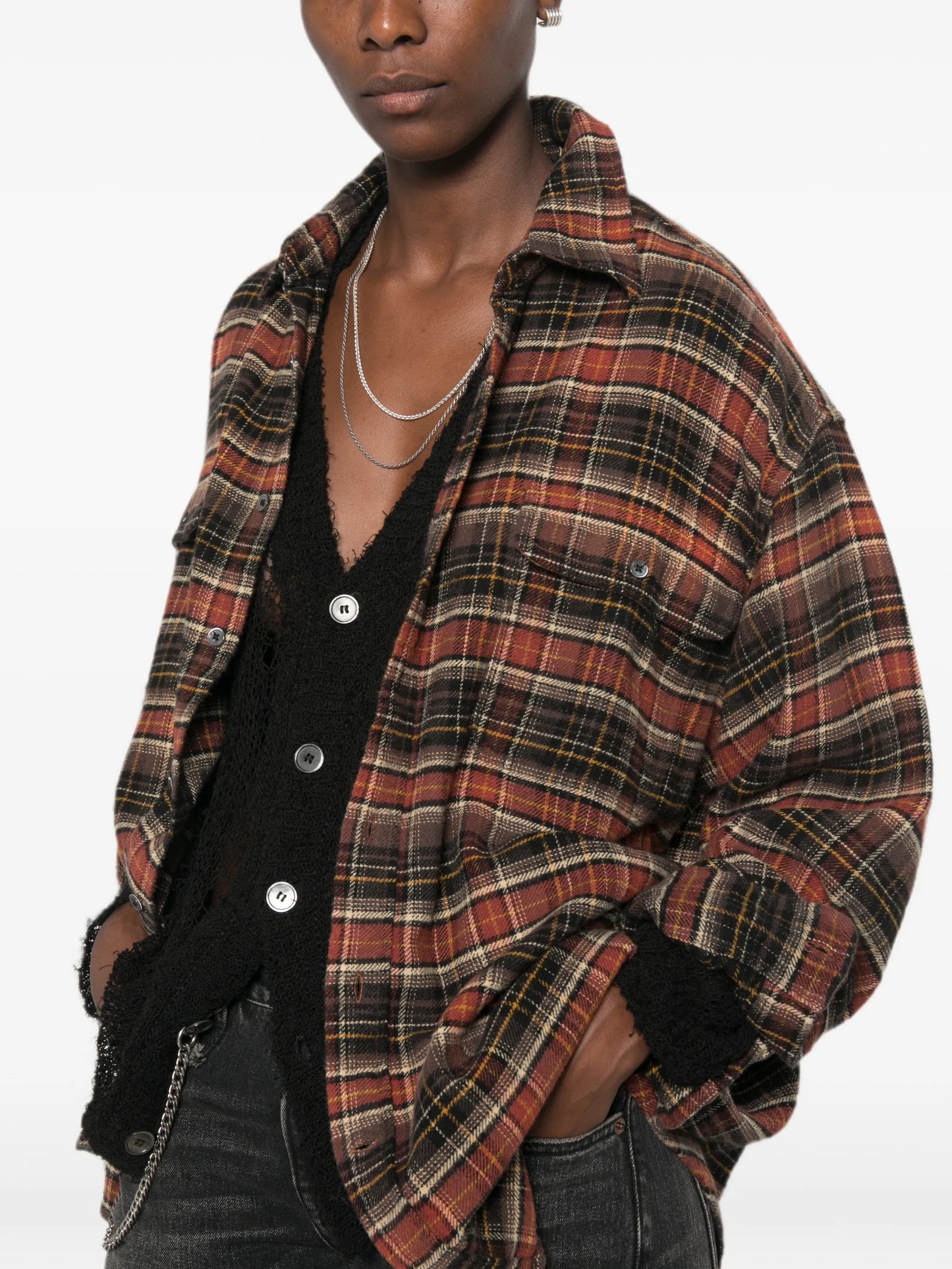 plaid buttoned shirt
