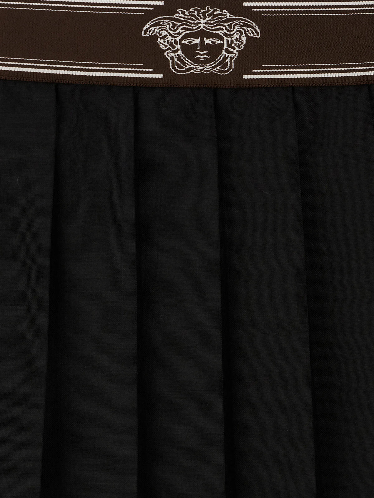 pleated wool-mohair mini skirt