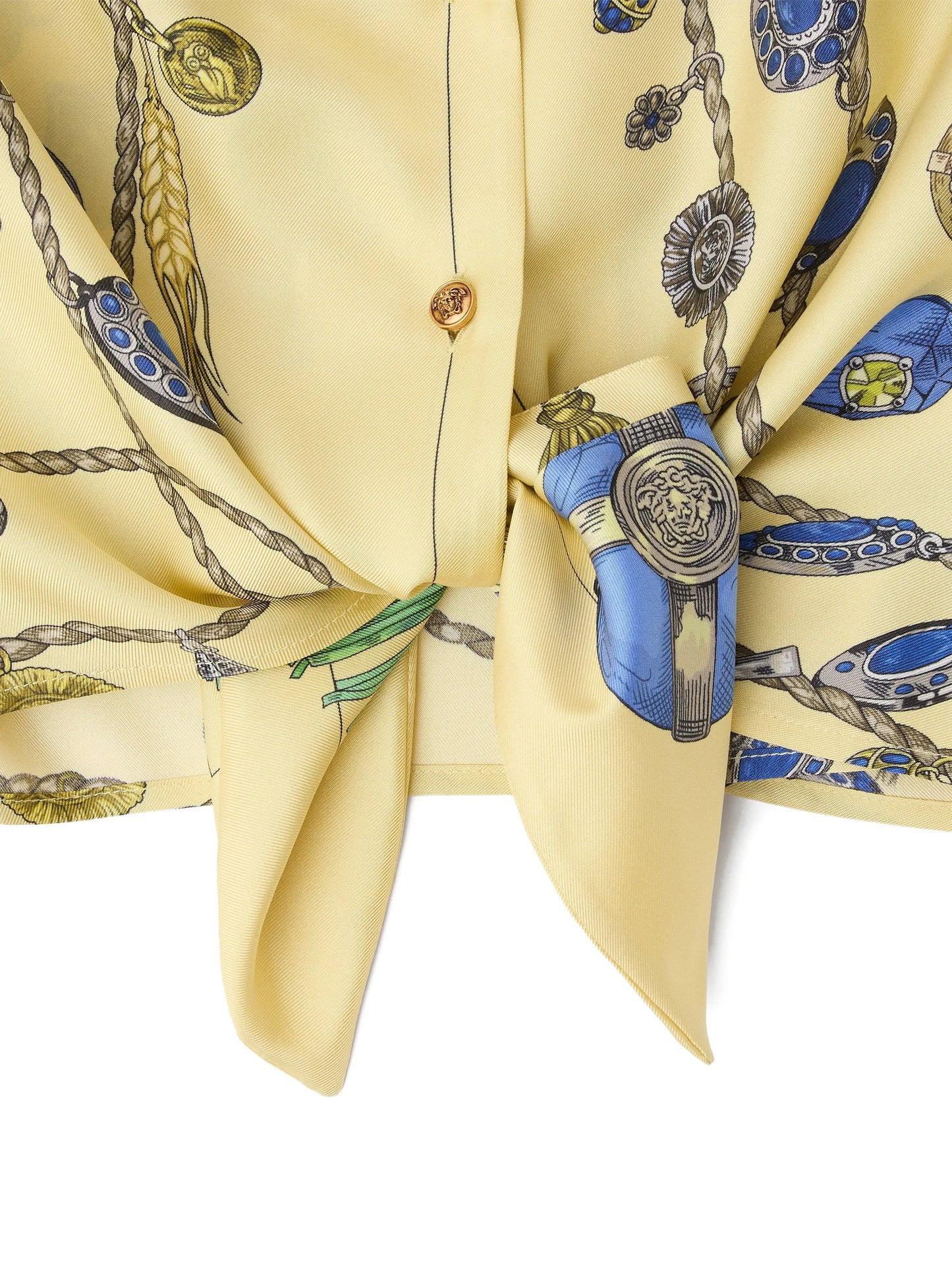 jewellery-print tie-waist shirt
