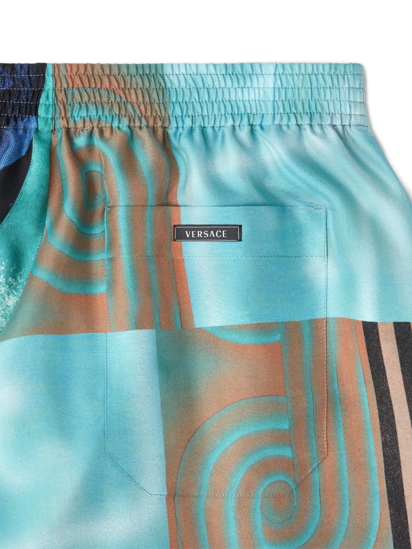 printed silk twill shorts