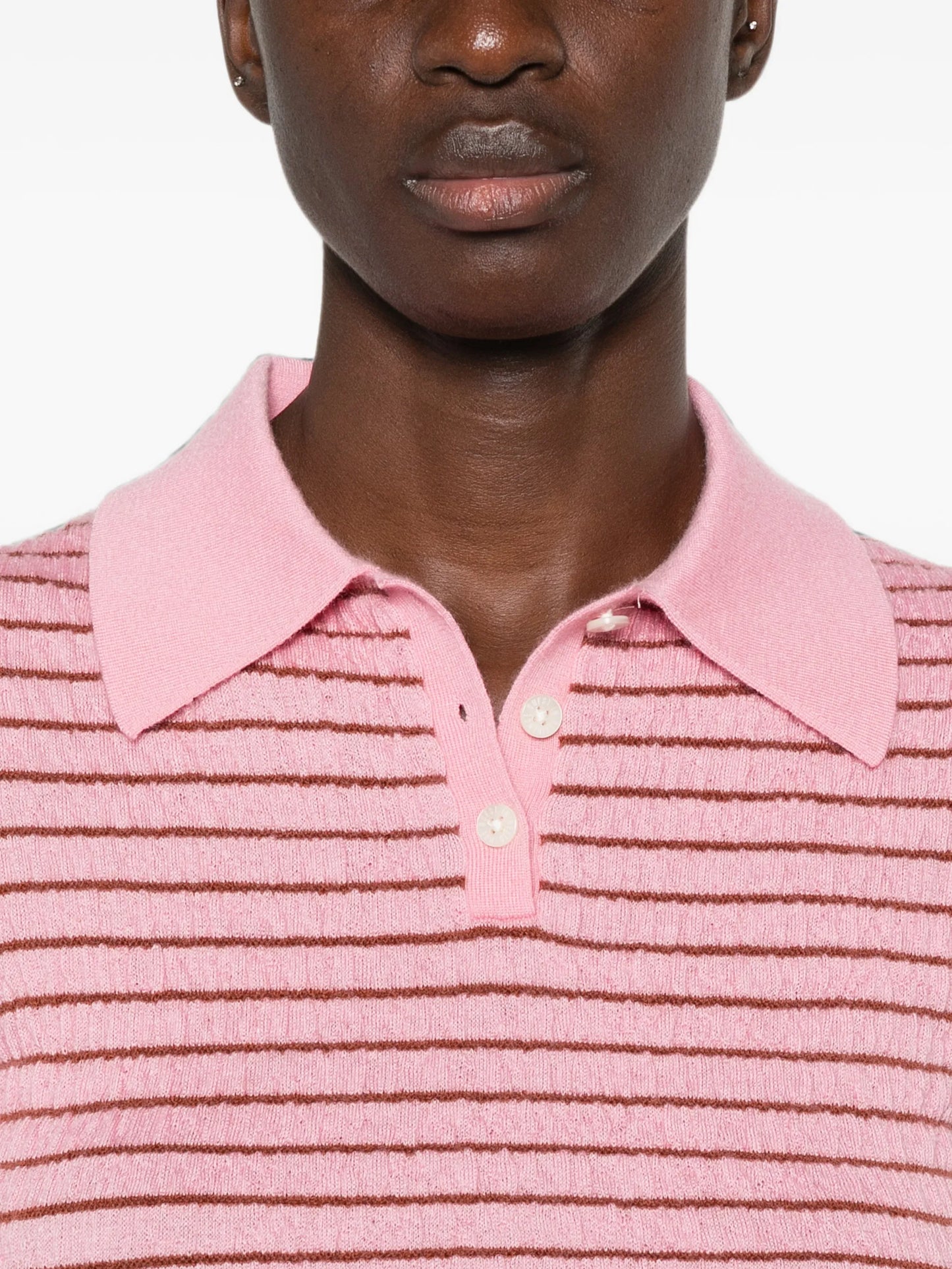 striped-pattern polo shirt