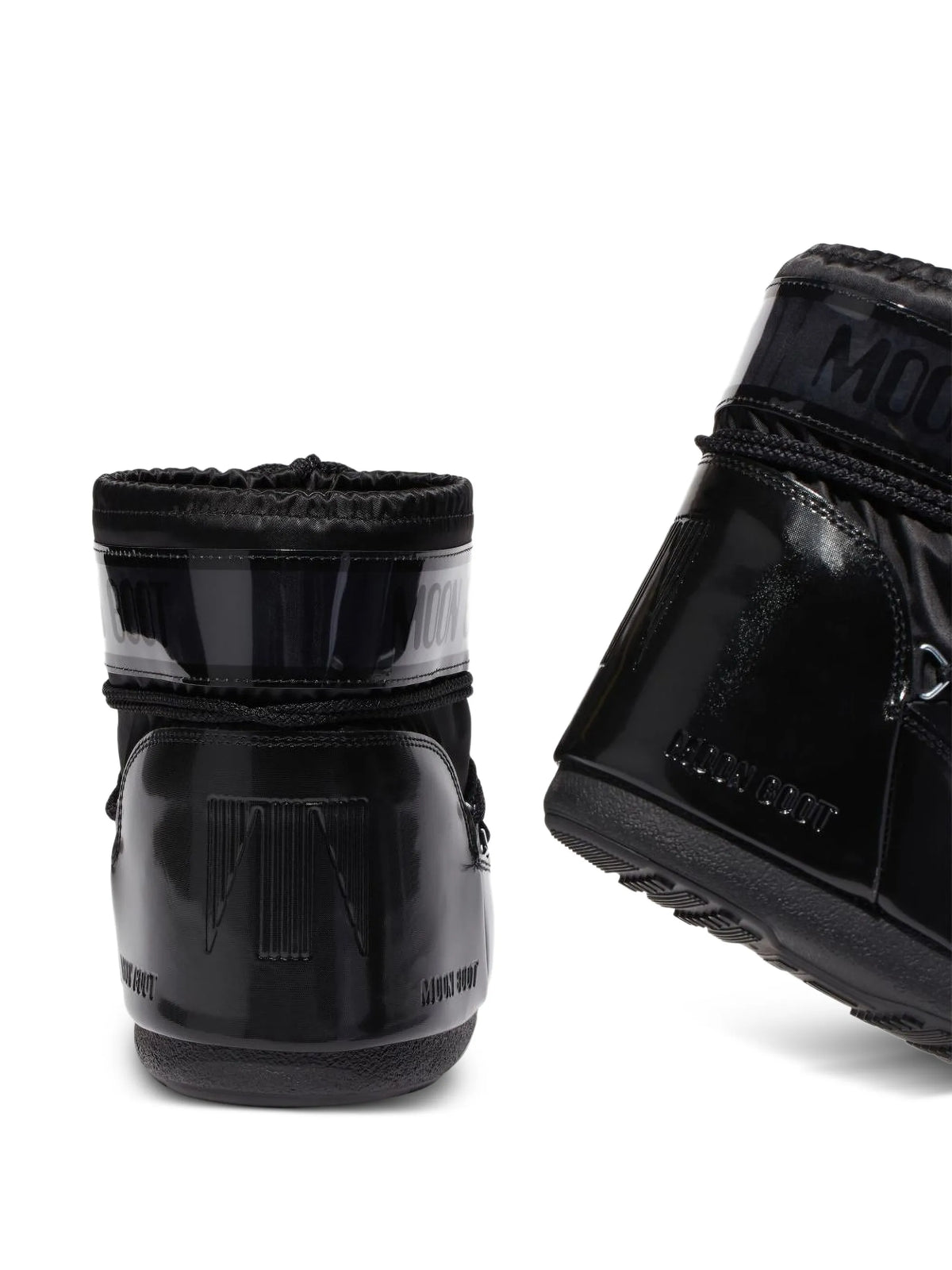 Icon Low Glance black satin boots