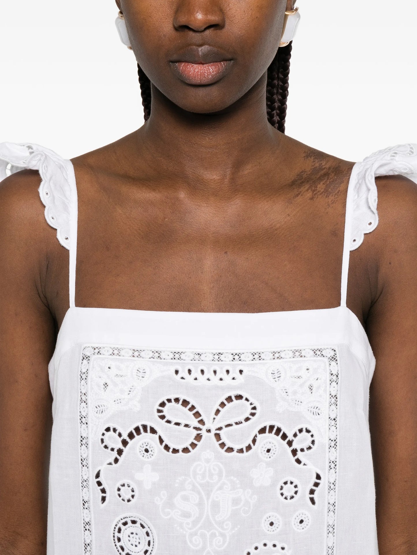 lace trim mini dress