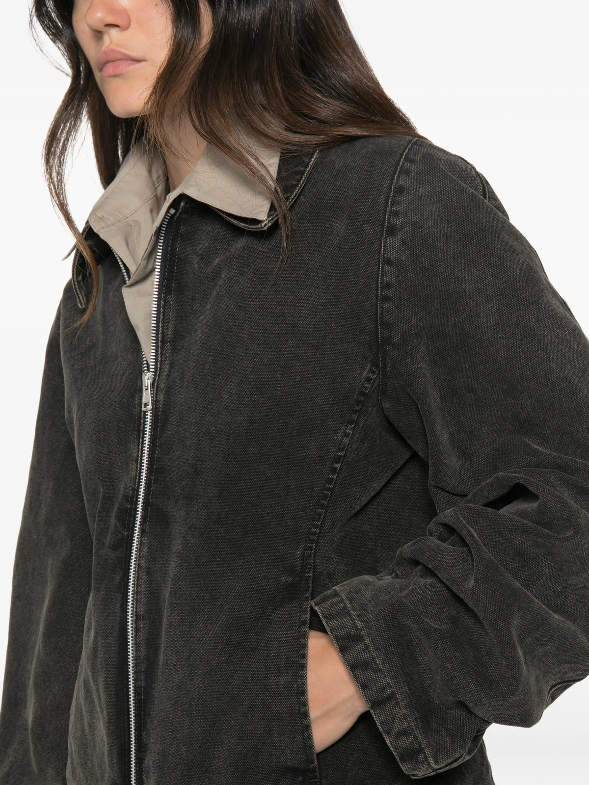Cinched denim jacket