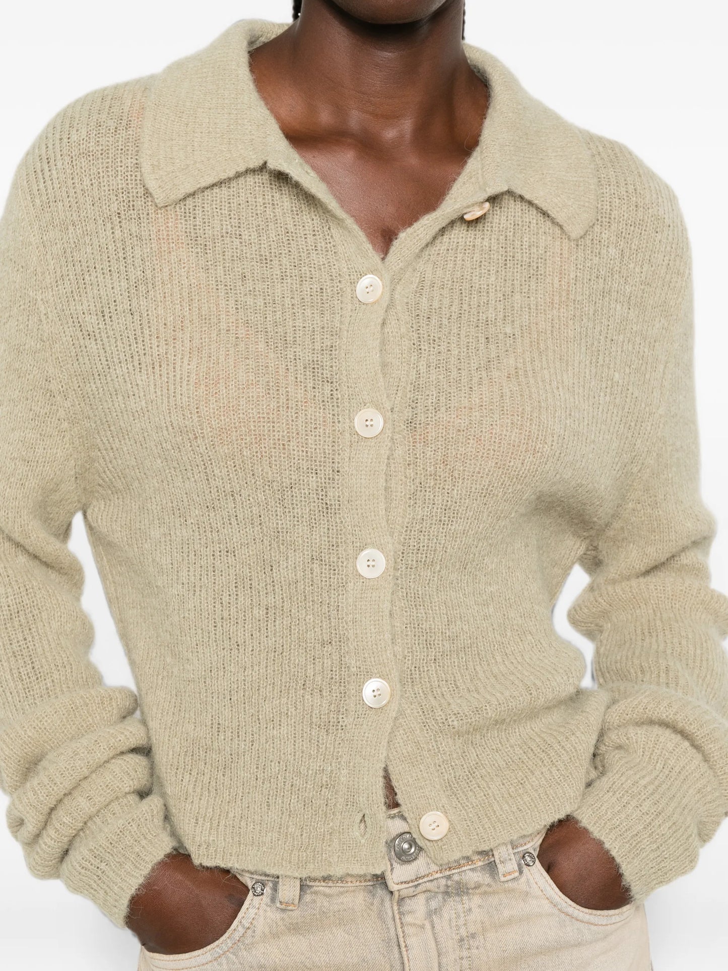 Mazzy polo-collar cardigan