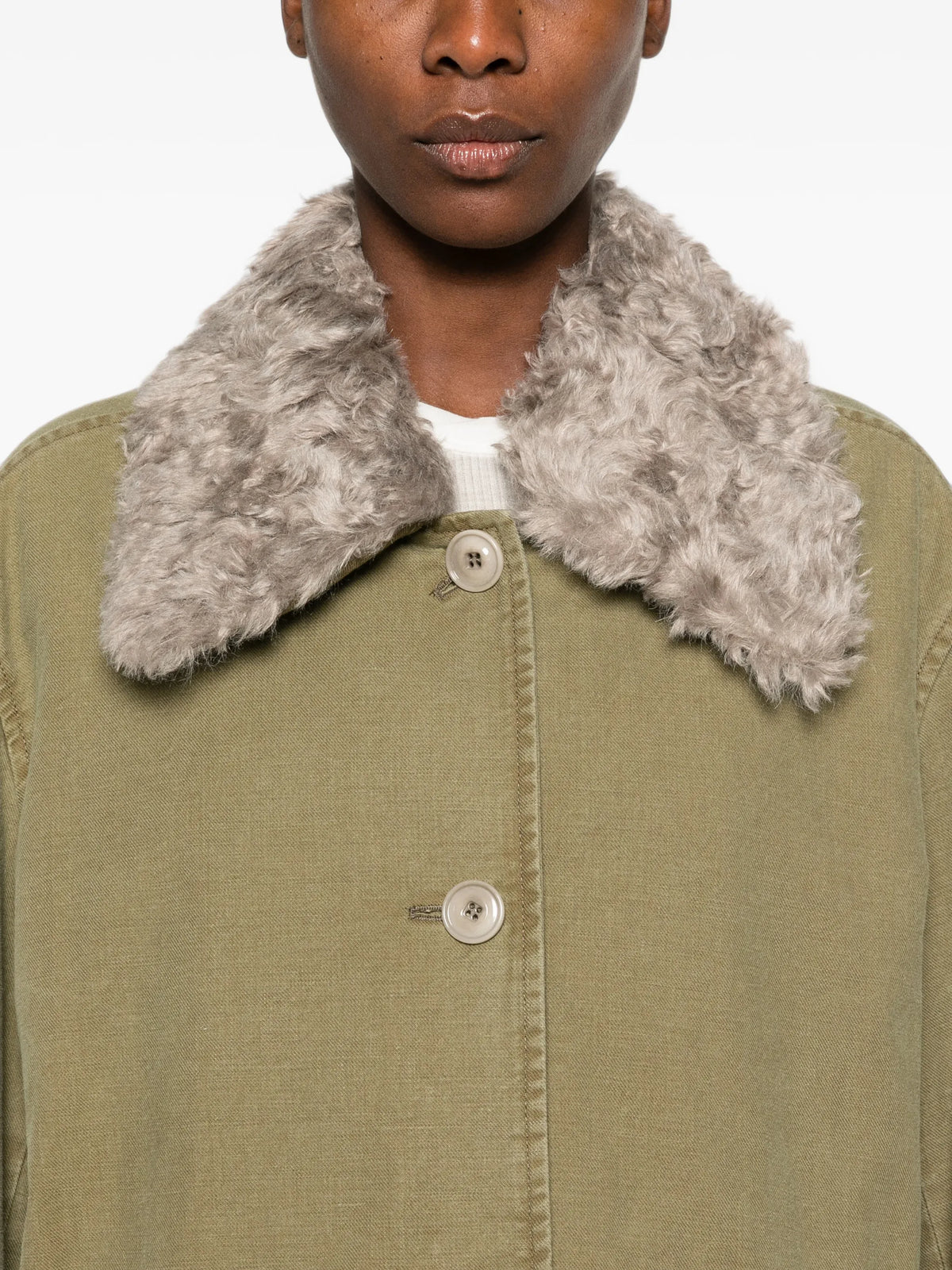 Tundra faux-fur collar coat