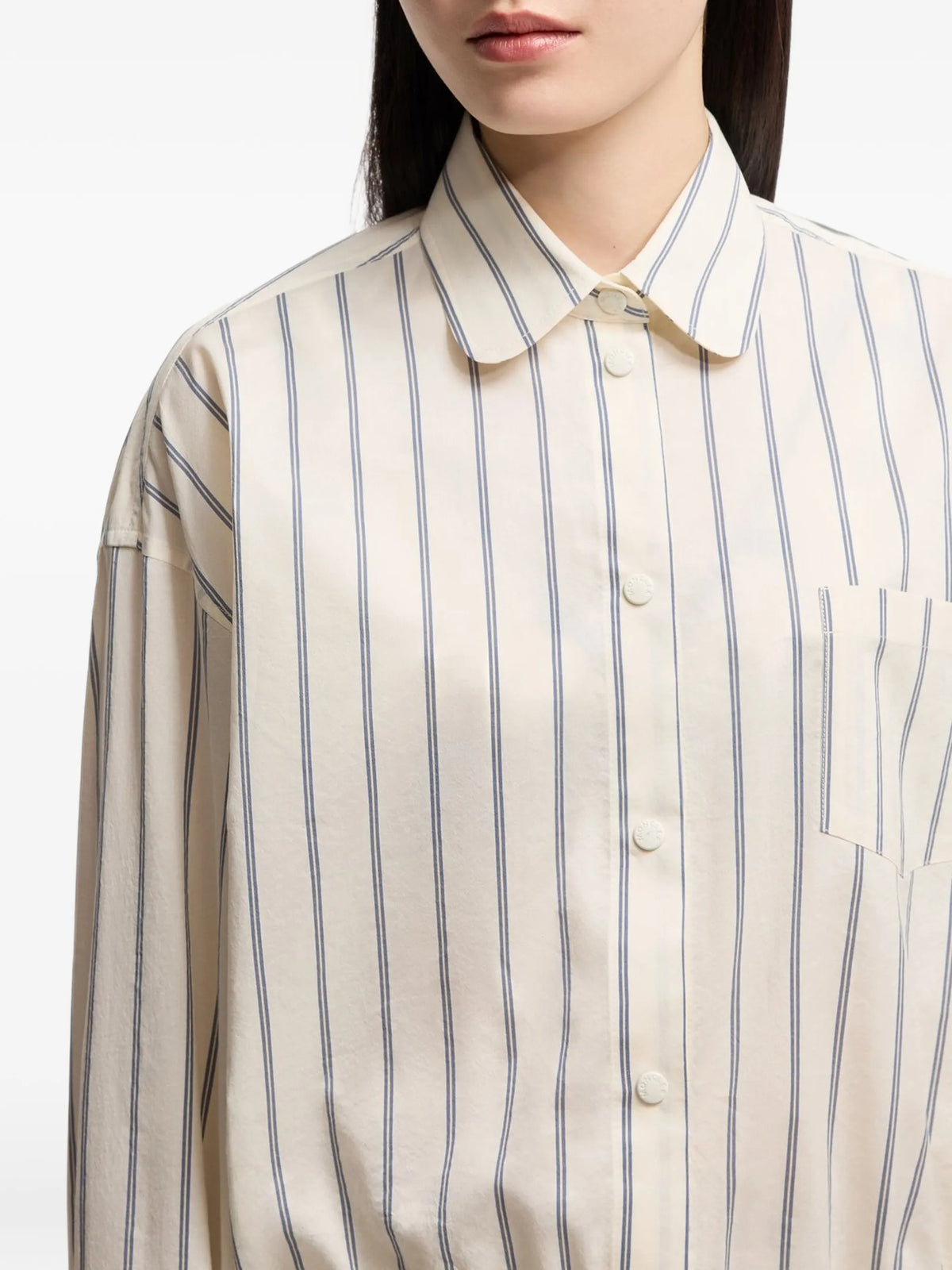 striped cotton & silk long sleeve shirt