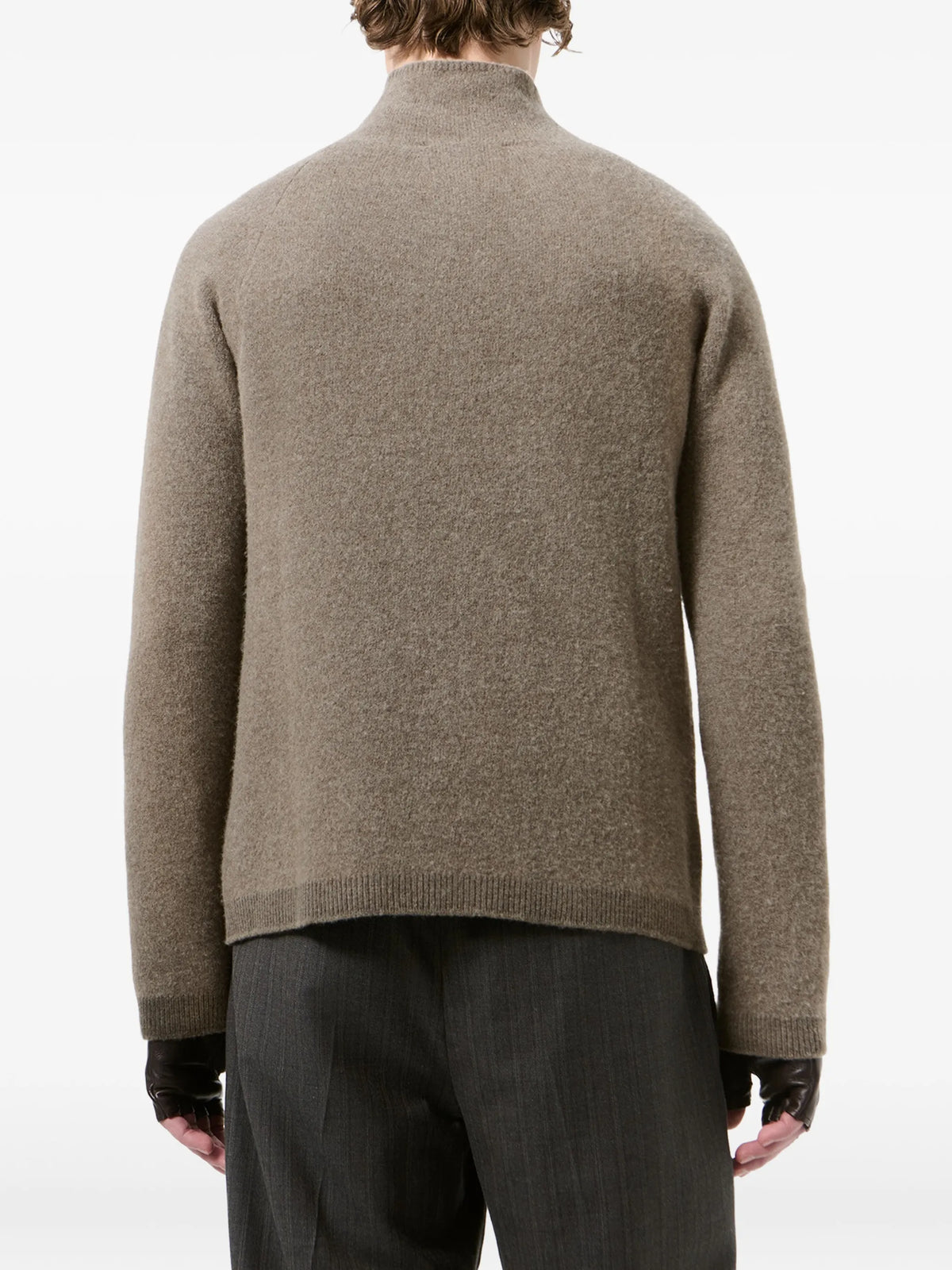 zip-up raglan-sleeve cardigan
