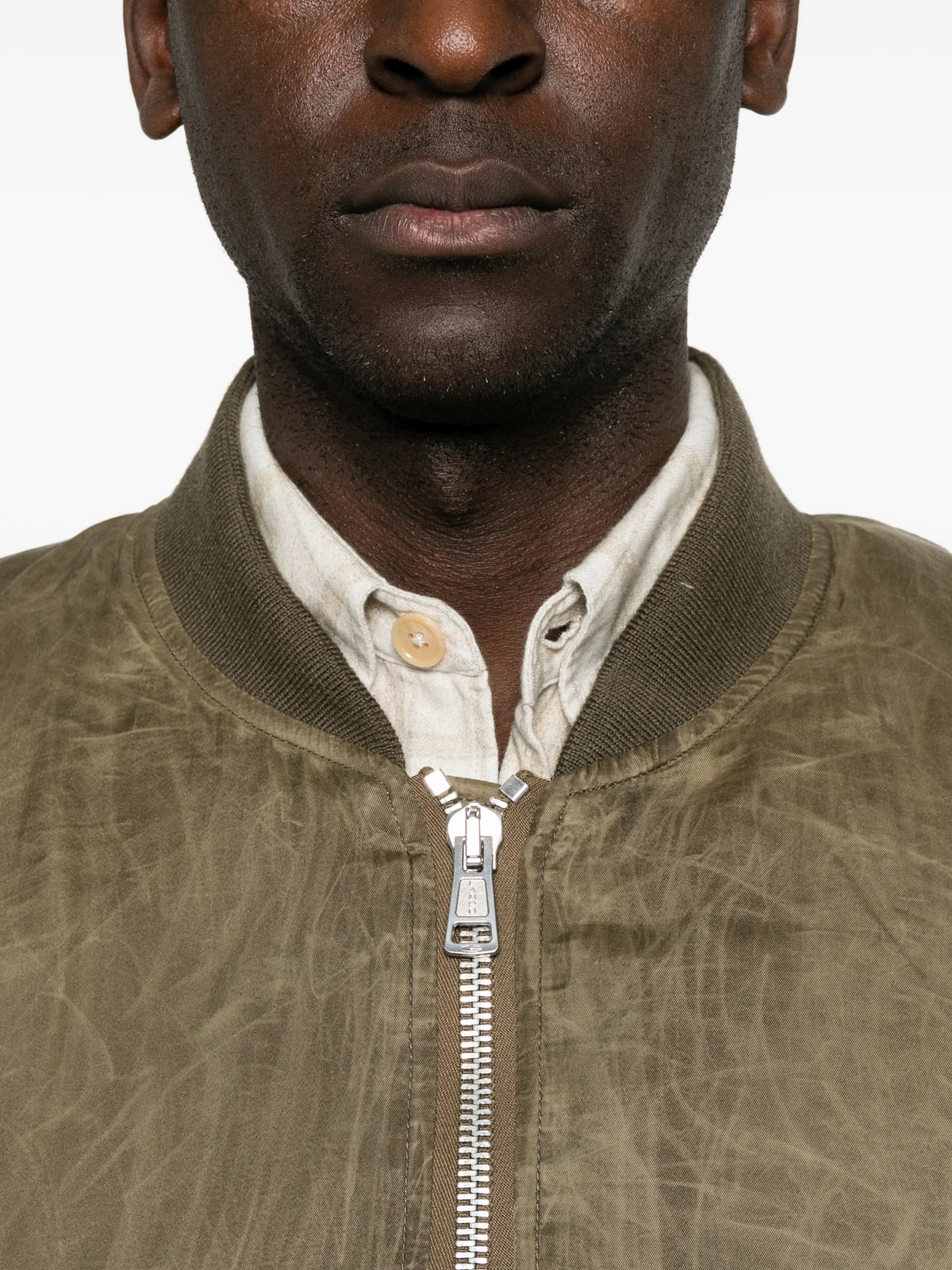 wax-dipped cupro bomber jacket