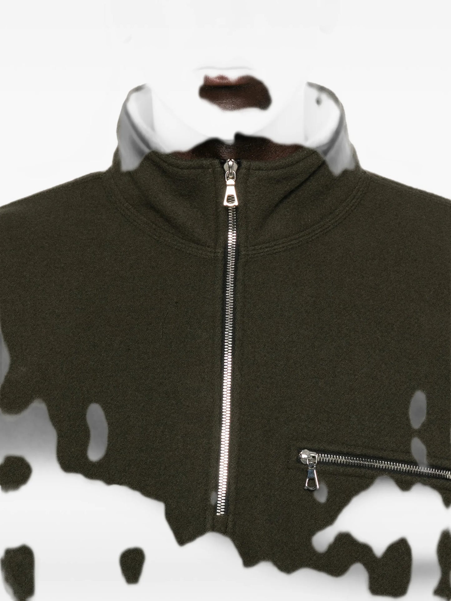 zip-fastening fleece sweatshirt
