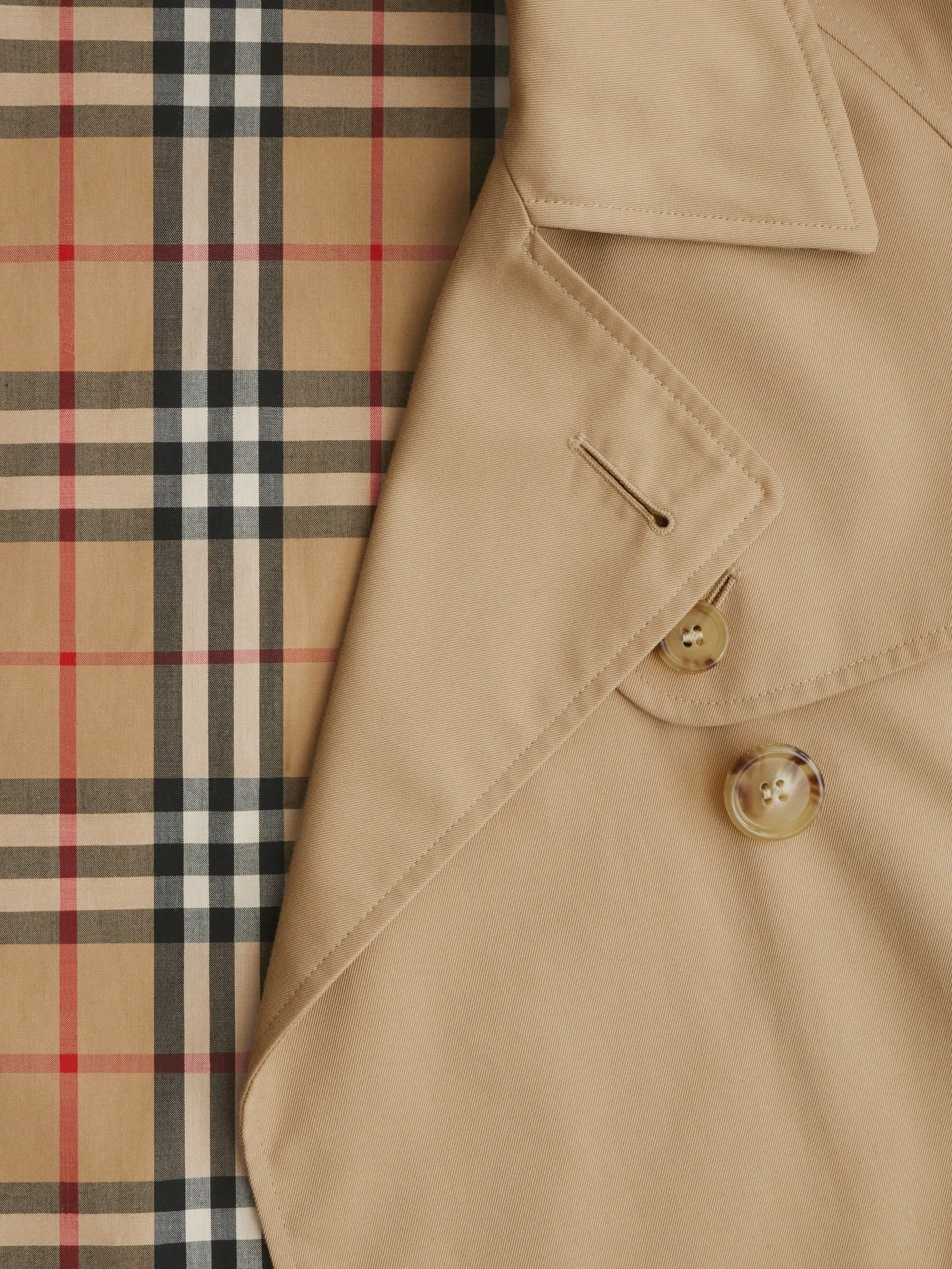 double-breasted cropped trench coat