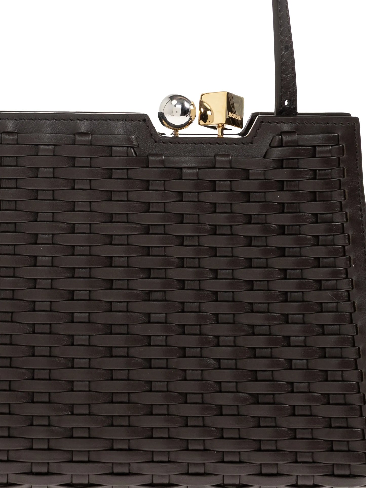 Salon woven leather shoulder bag