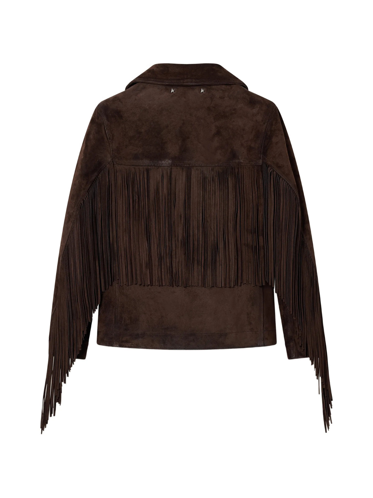 Journey jacket with fringes in waxed calf leather