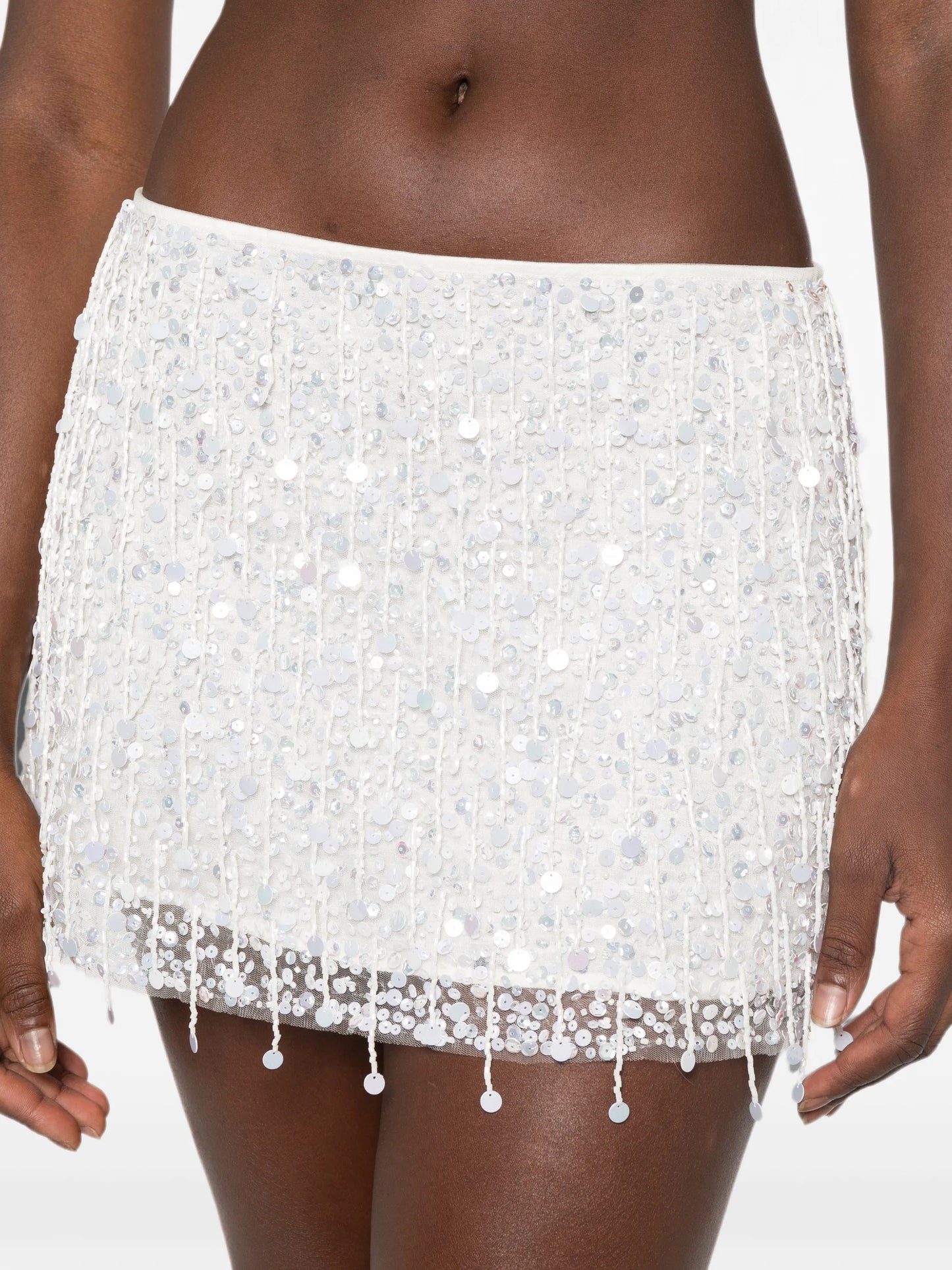 Yasmin bead-embellished mini skirt