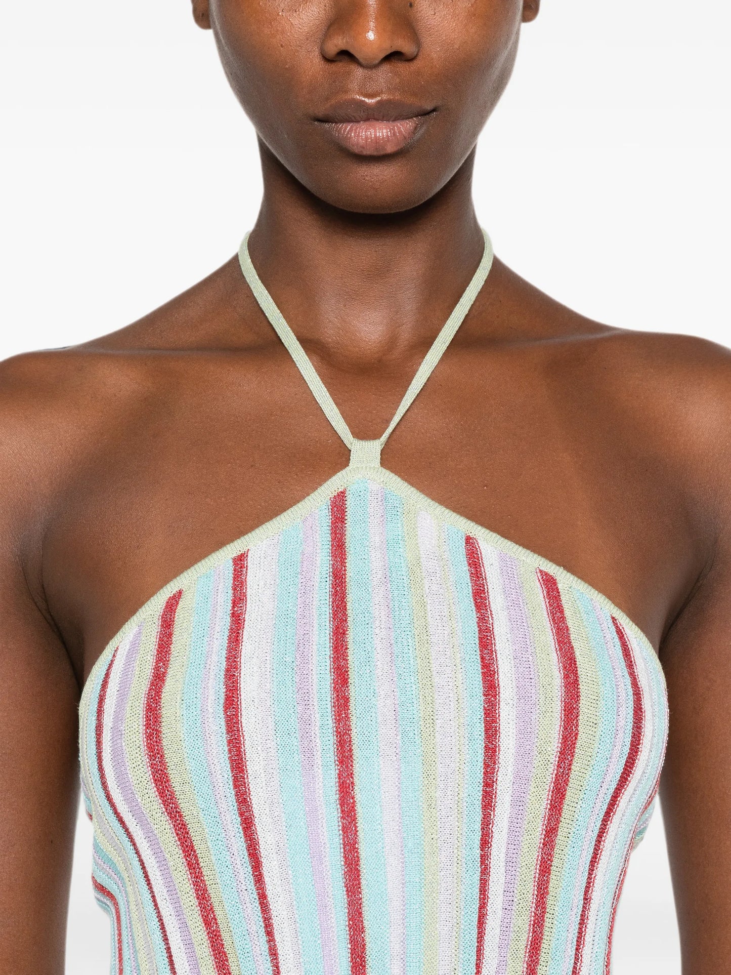 Marielle striped halterneck top