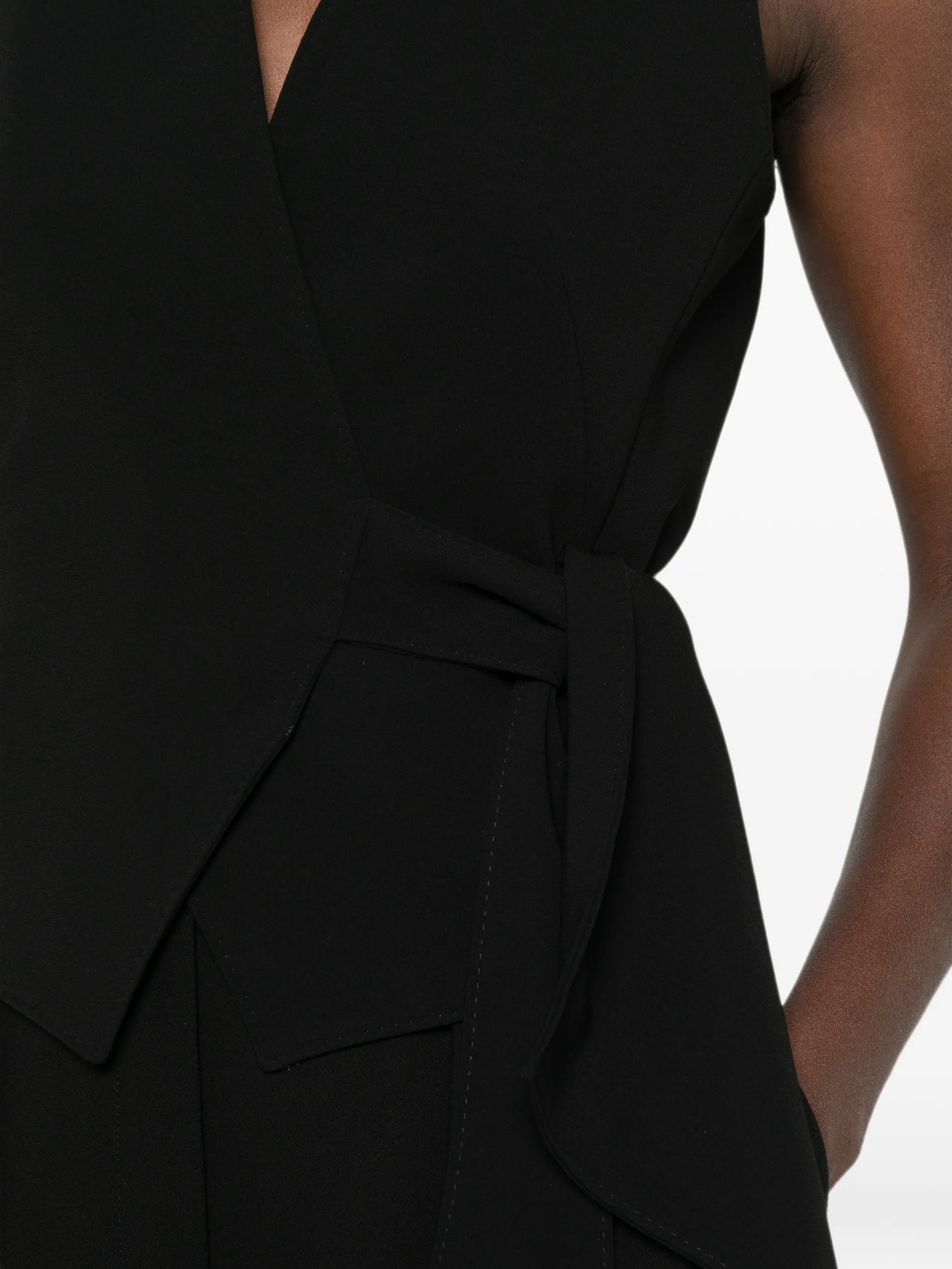 wrap-style sleeveless waistcoat