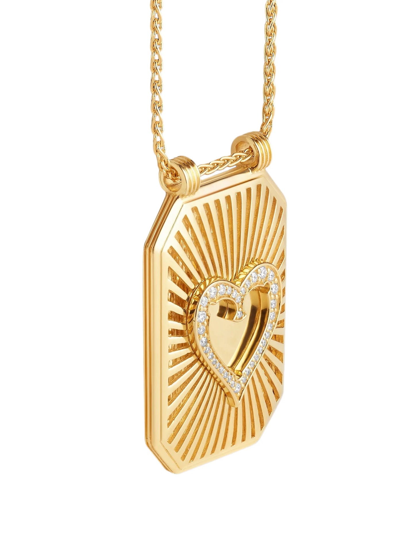 Heart diamond scapular necklace