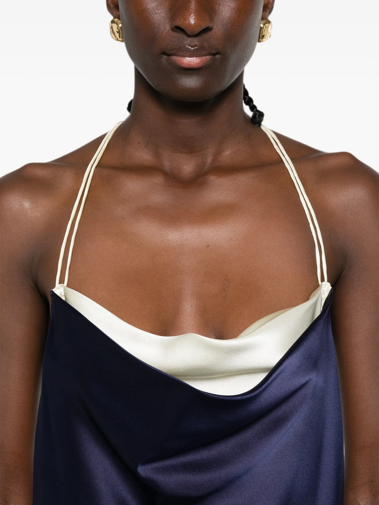 Joss cowl-neck midi dress