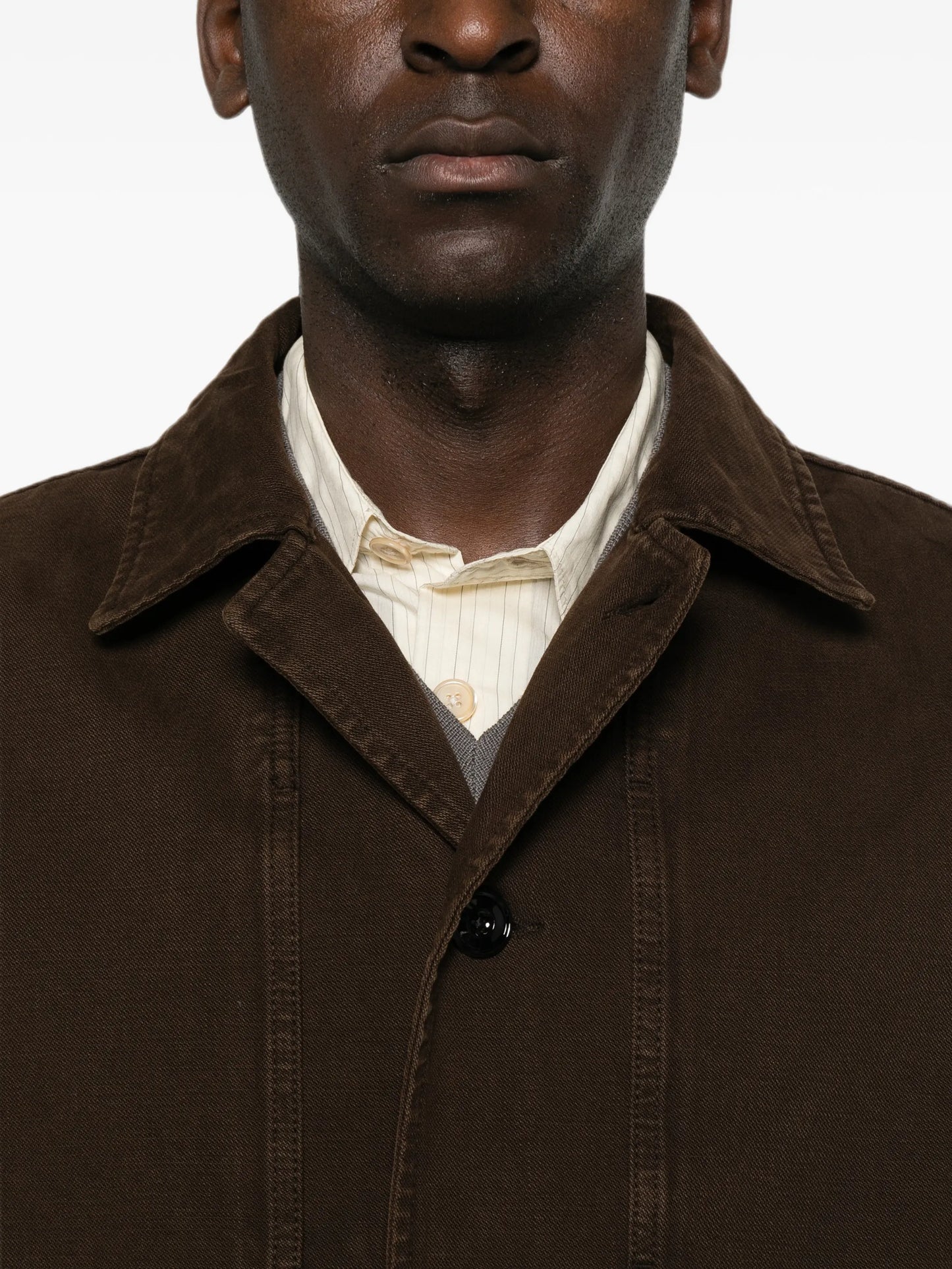 boxy jacket in heavy garment-dyed broken twill