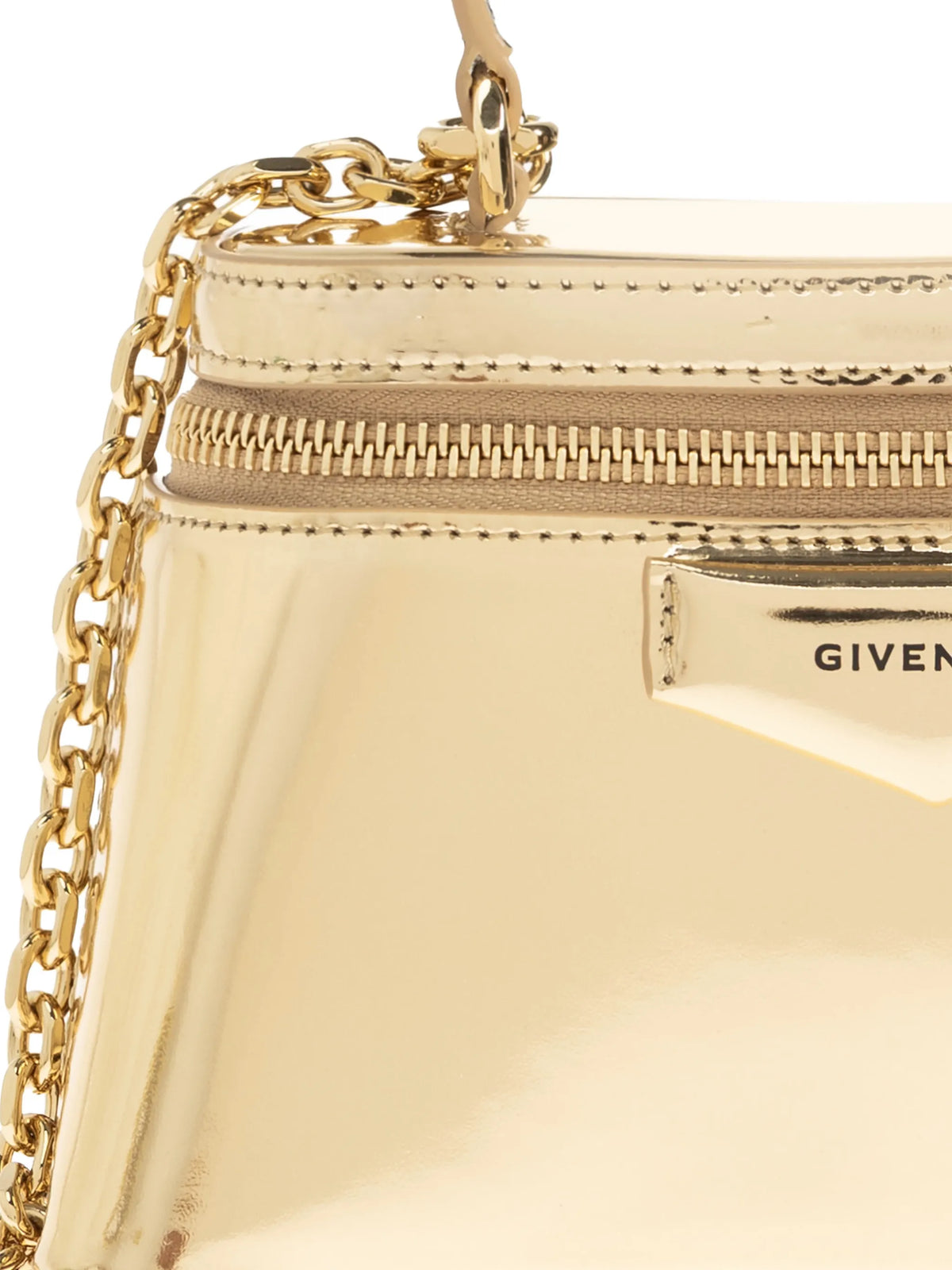 Antigona vanity bag in mirror effect leather with chain