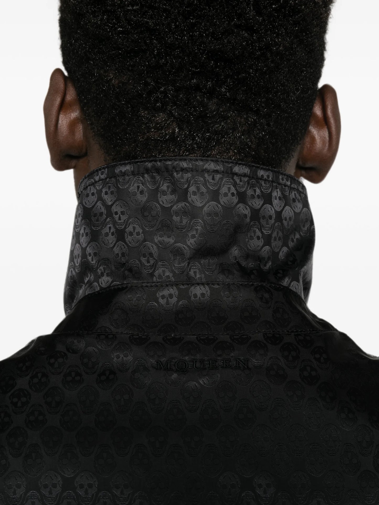 Skull jacquard jacket in black