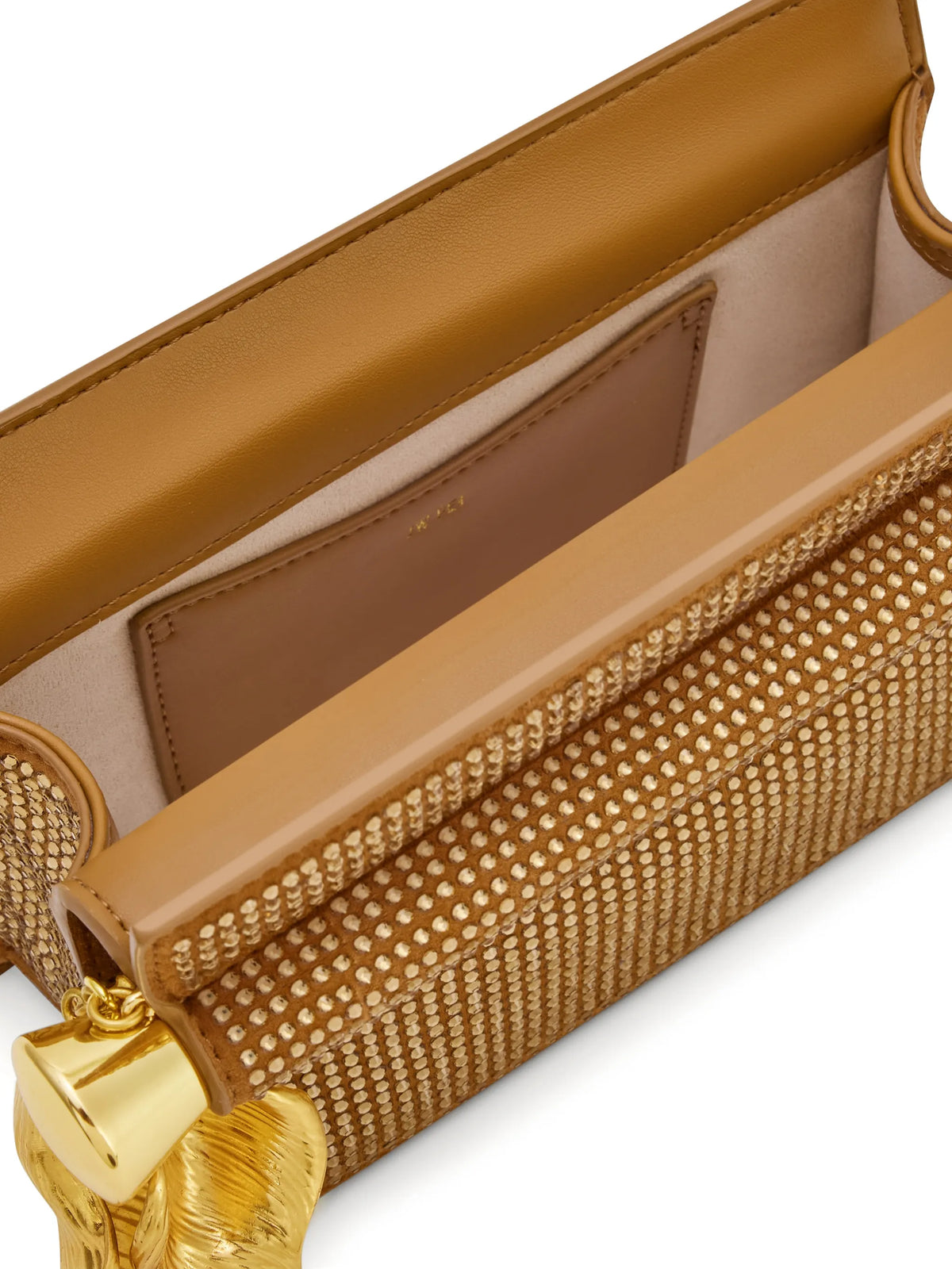 Holly artificial crystal metal pendant embellished clutch