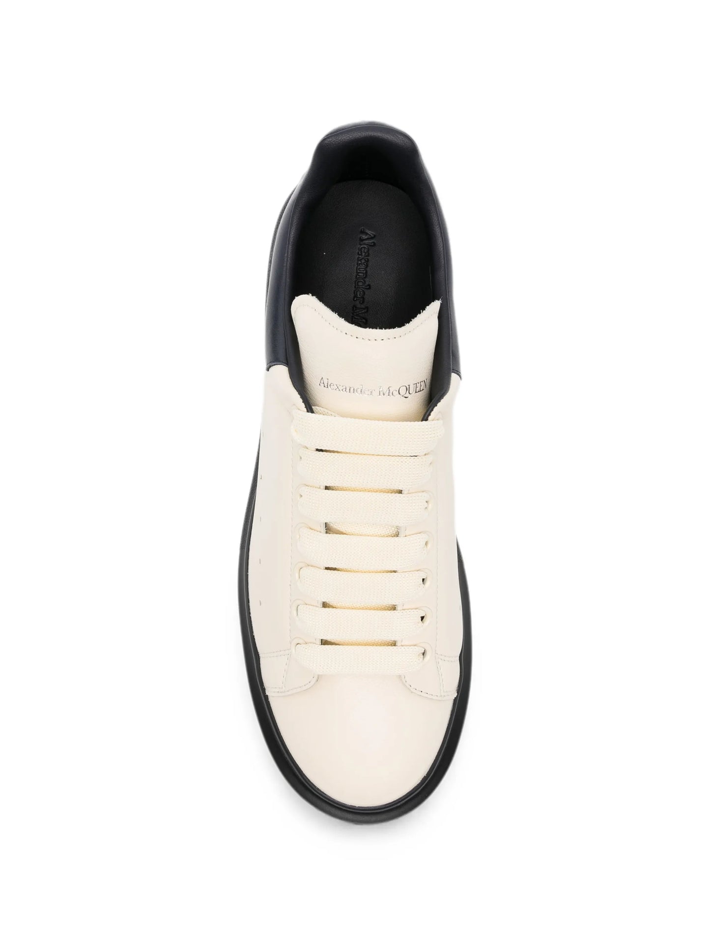 oversized sneakers in cream/dark blue