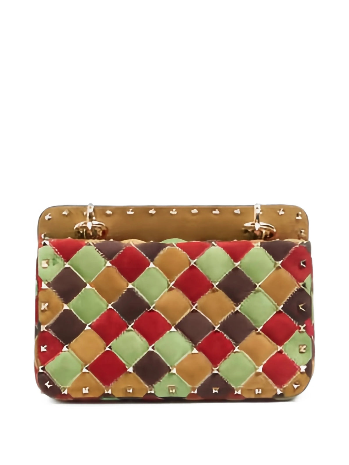 Rockstud Spike small bag in patchwork suede