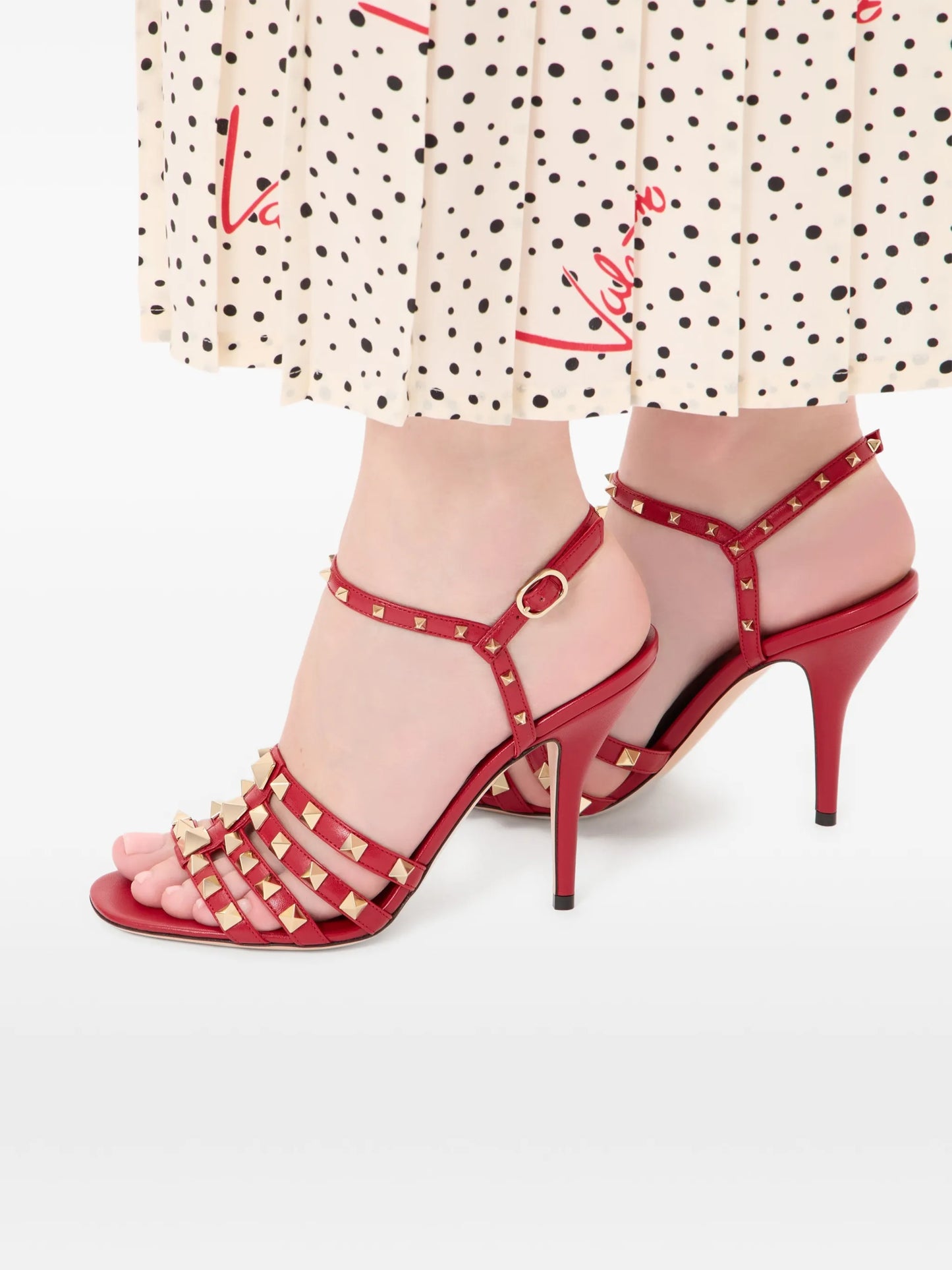Rockstud kidskin sandals 100mm