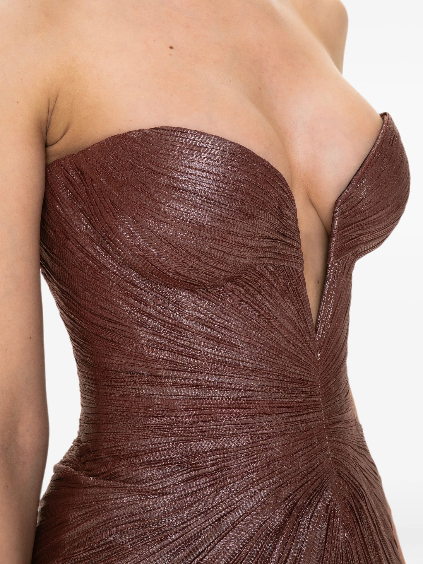 Alessandra pleated strapless maxi dress