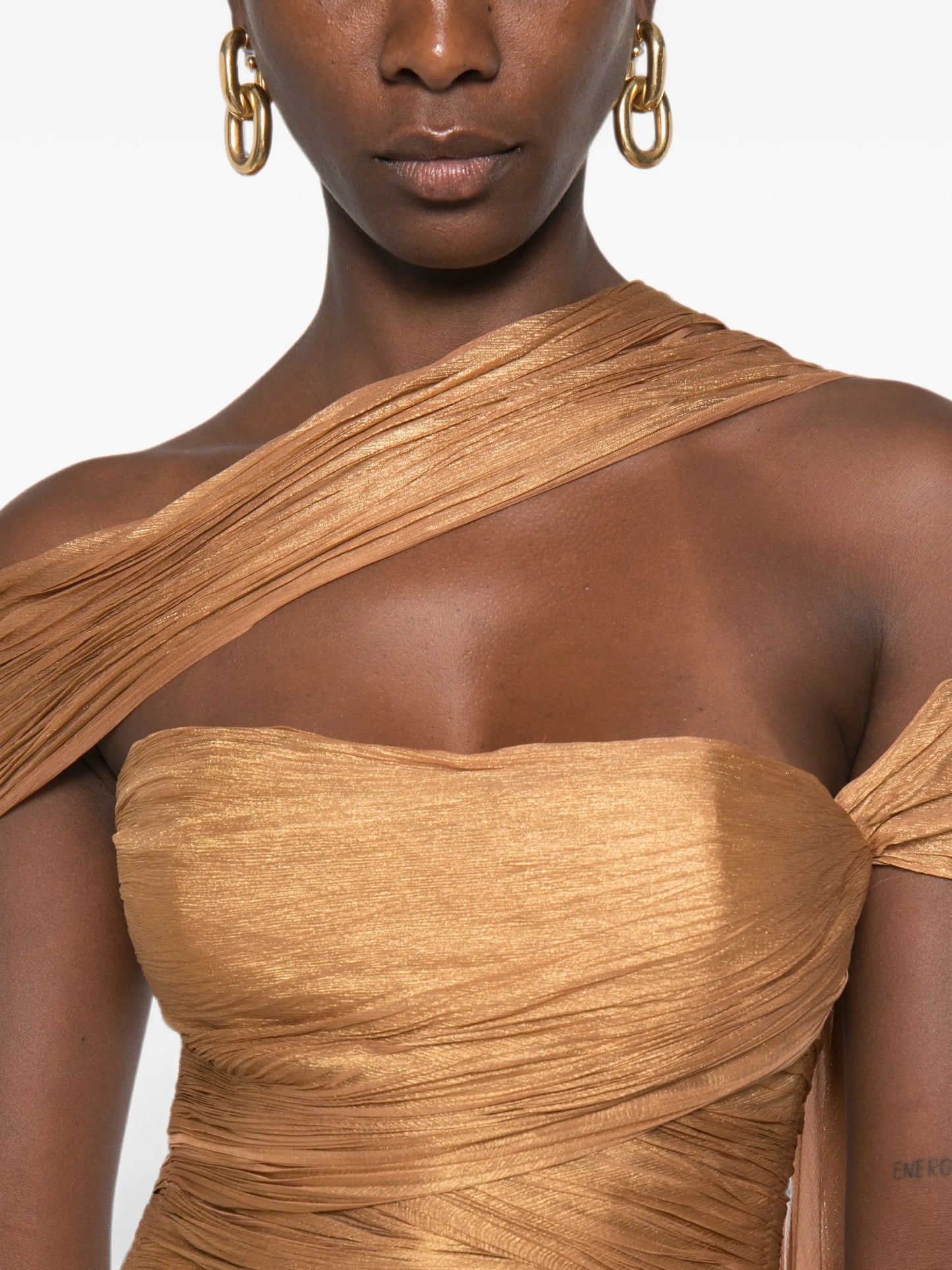 Marimar pleated strapless maxi dress