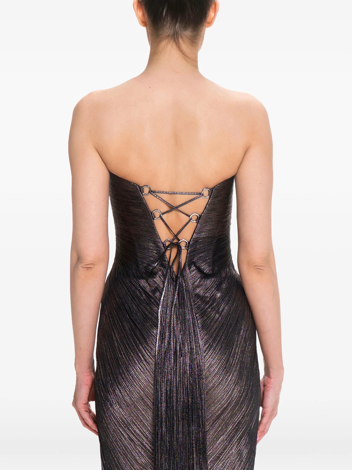 Stephanie cut-out pleated maxi dress