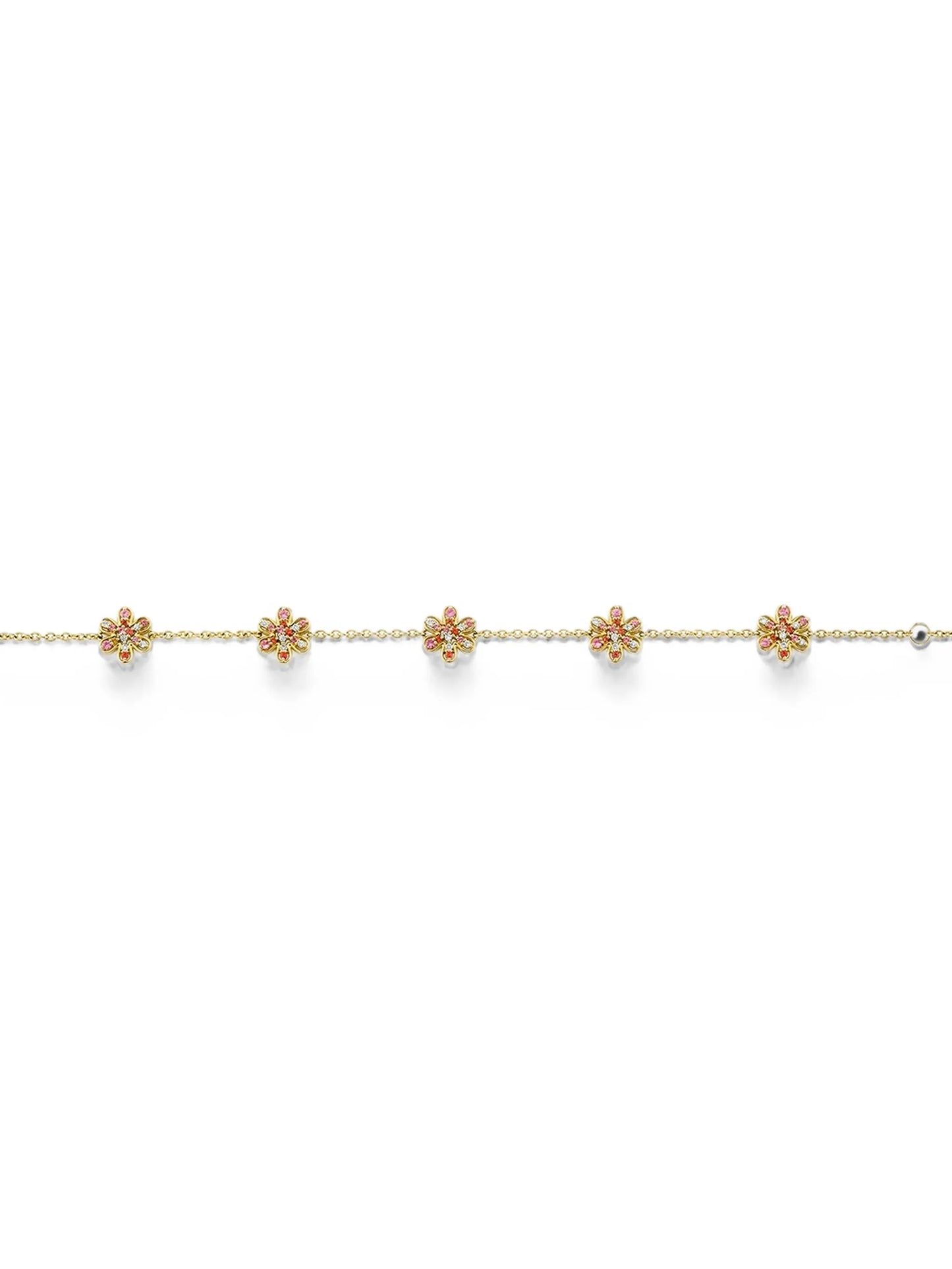 flower-motif sapphire and diamond bracelet