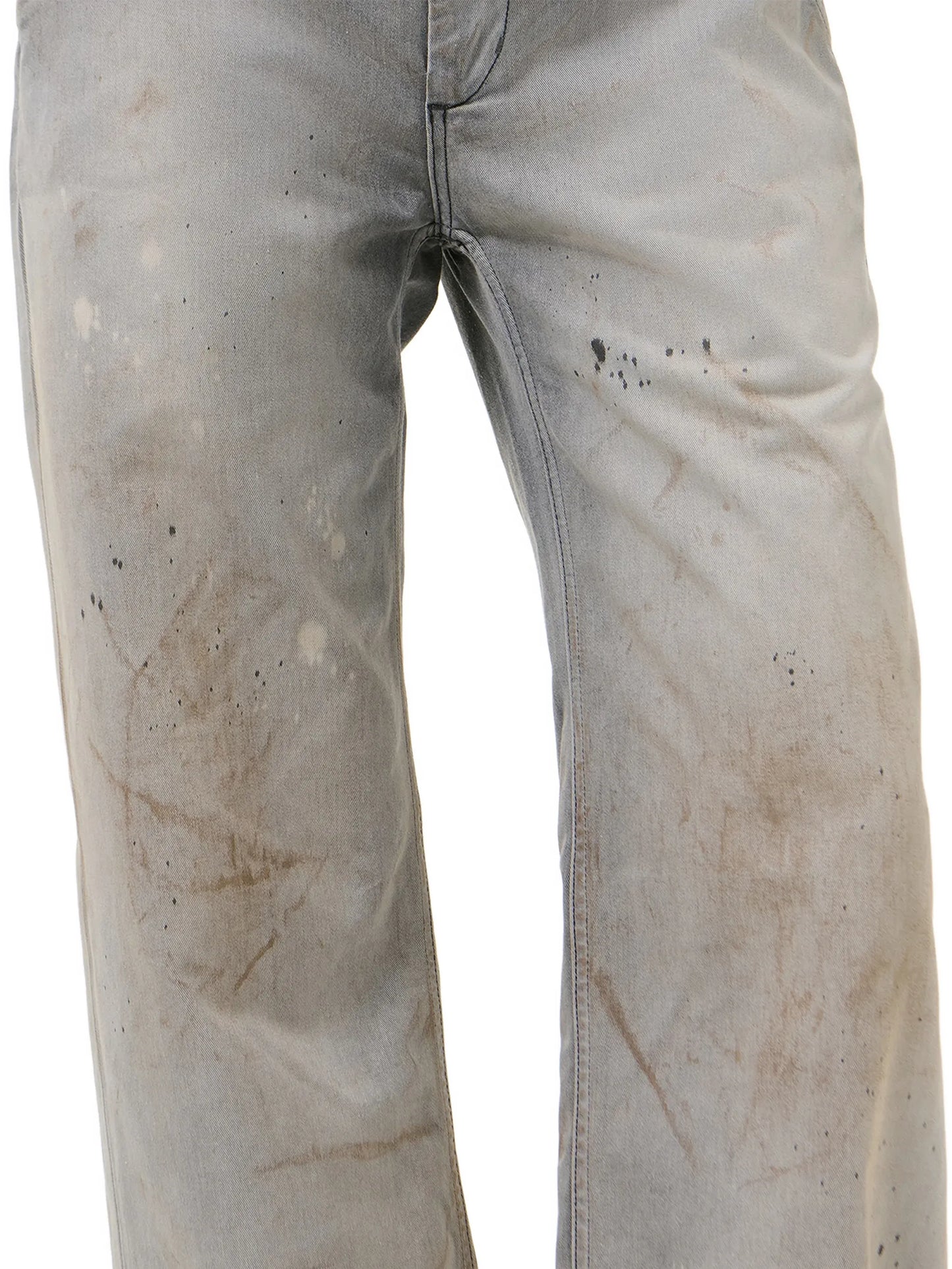 paint-splatter faded jeans