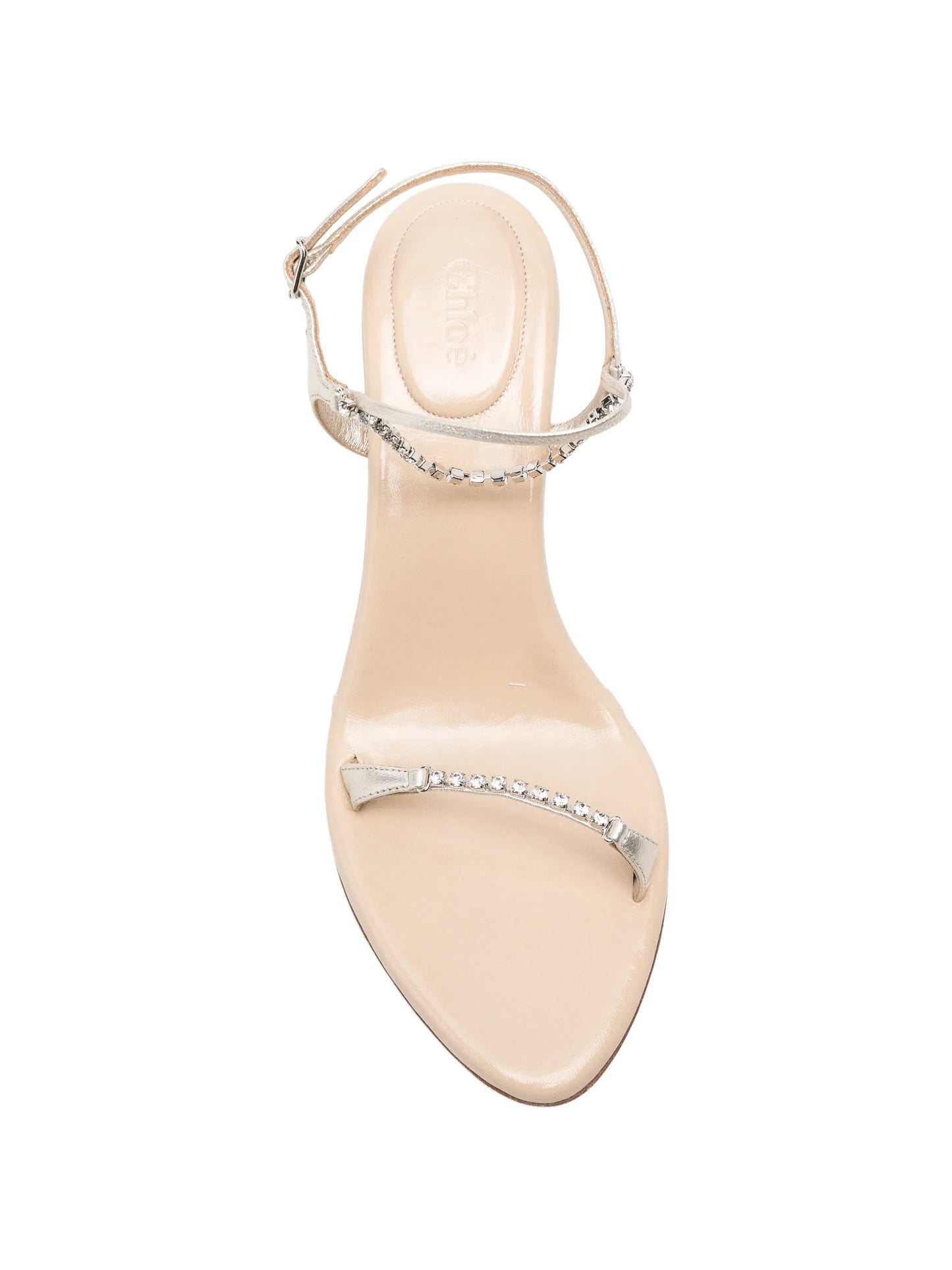 crystal-embellished leather sandals