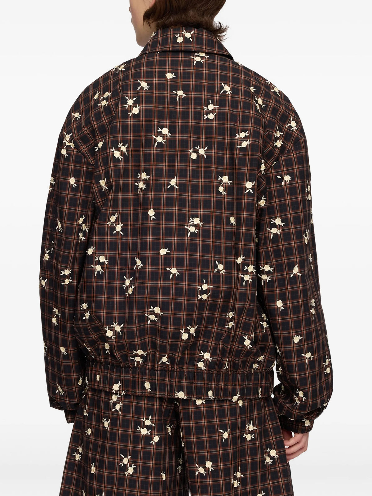 bomber jacket in printed check