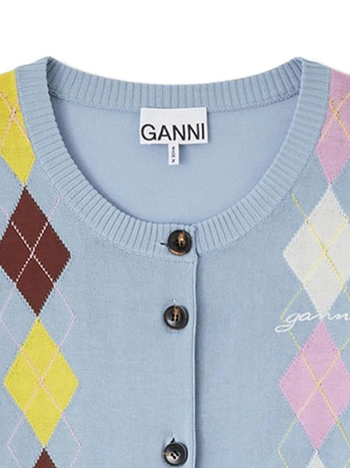 argyle-pattern cardigan
