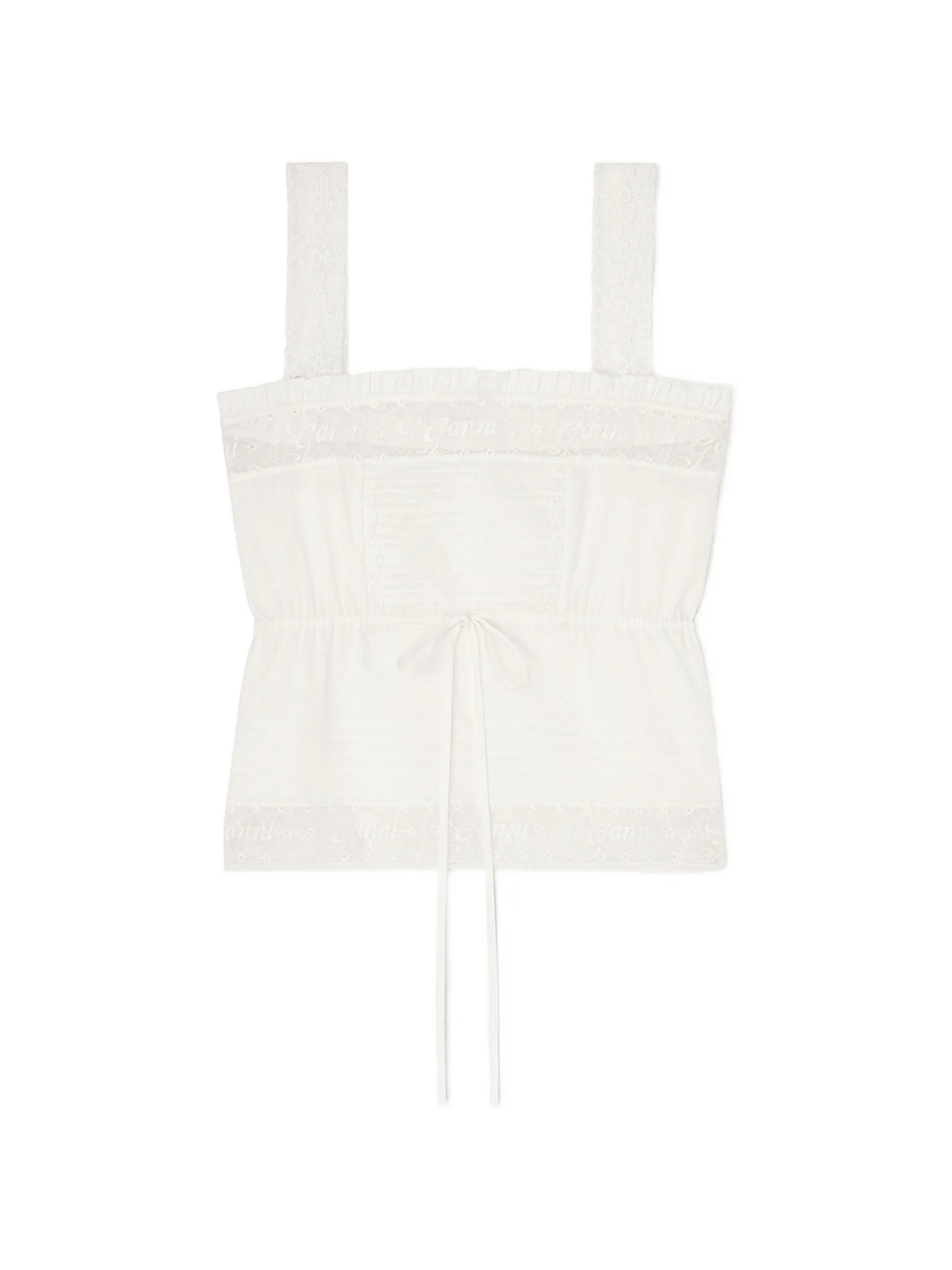 lace-trim drawstring top