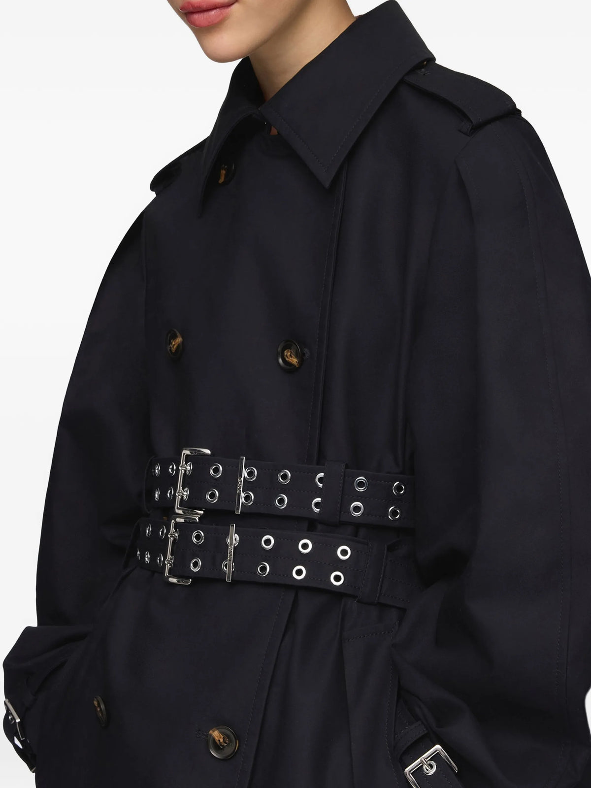 trench coat in double cotton