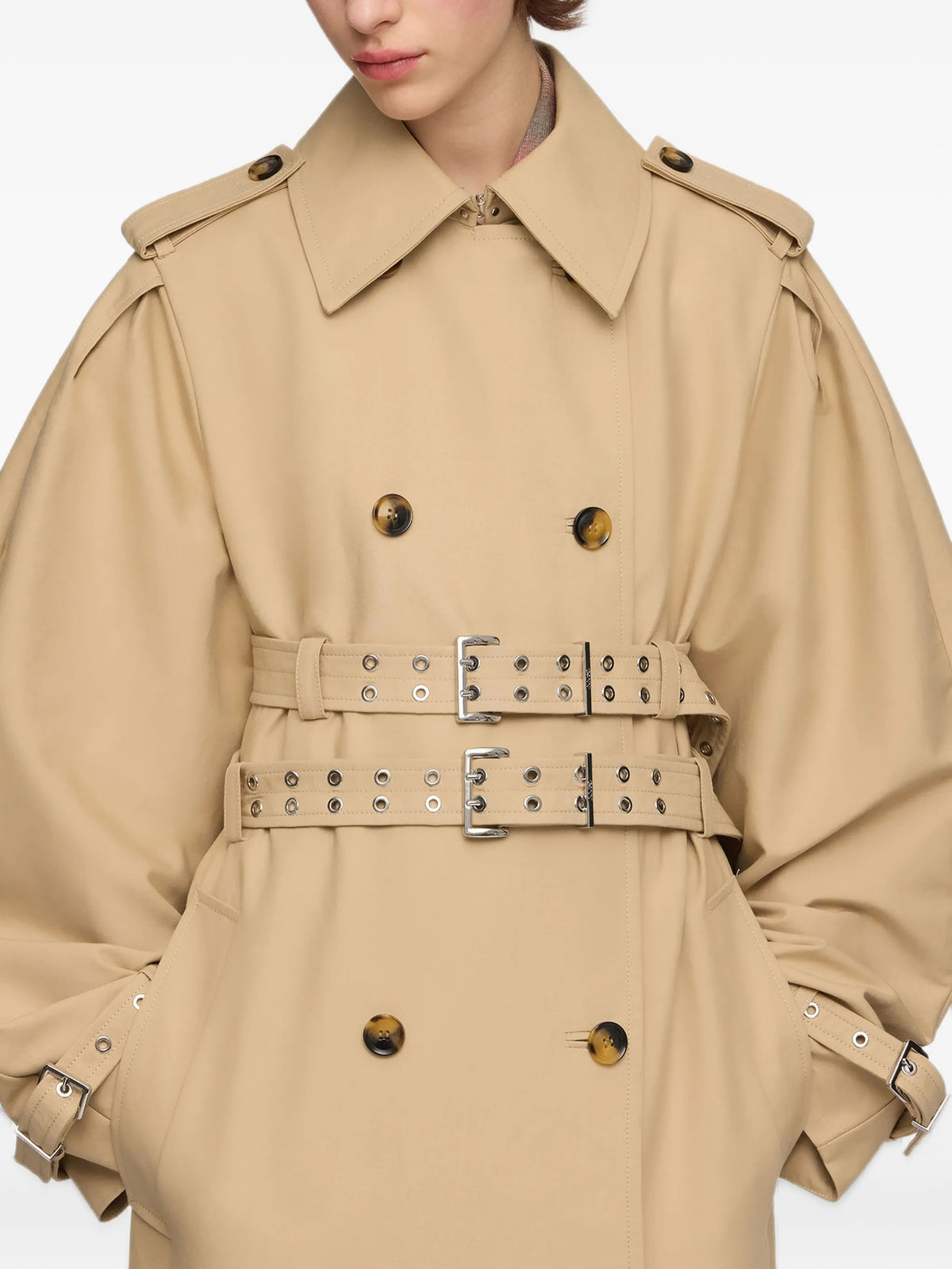 trench coat in double cotton