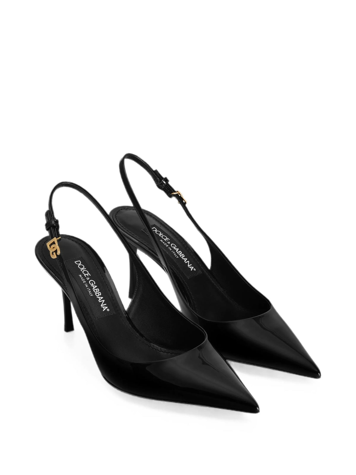 patent slingback pumps
