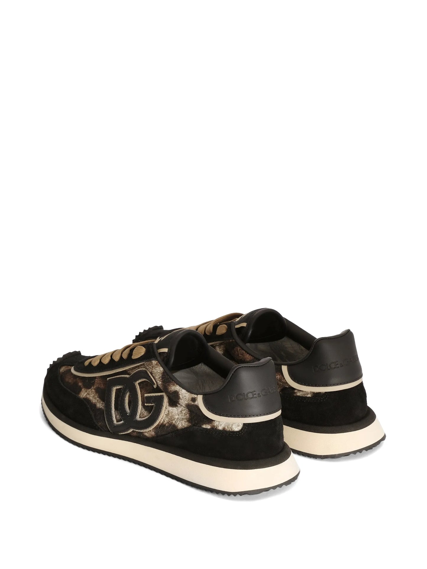 leo-print fabric cushion sneakers