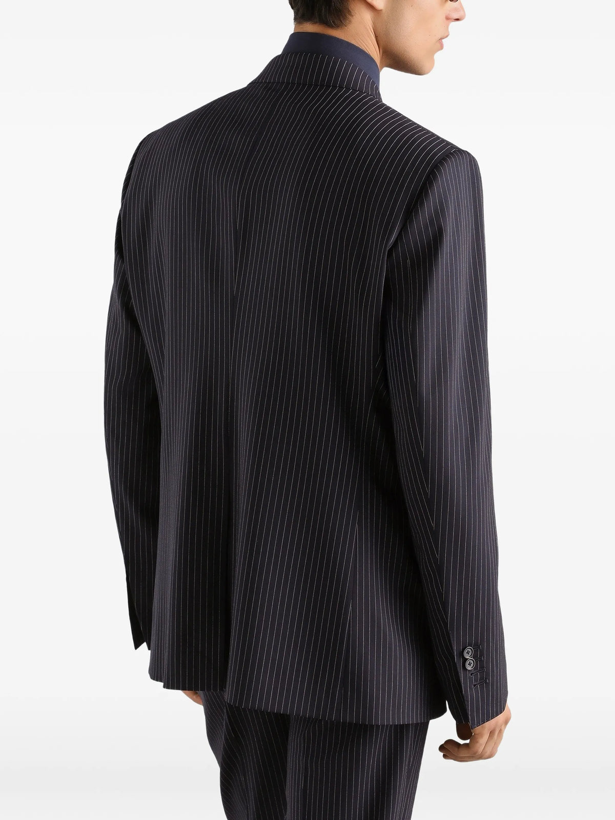Martini light double-breasted pinstriped wool jacket