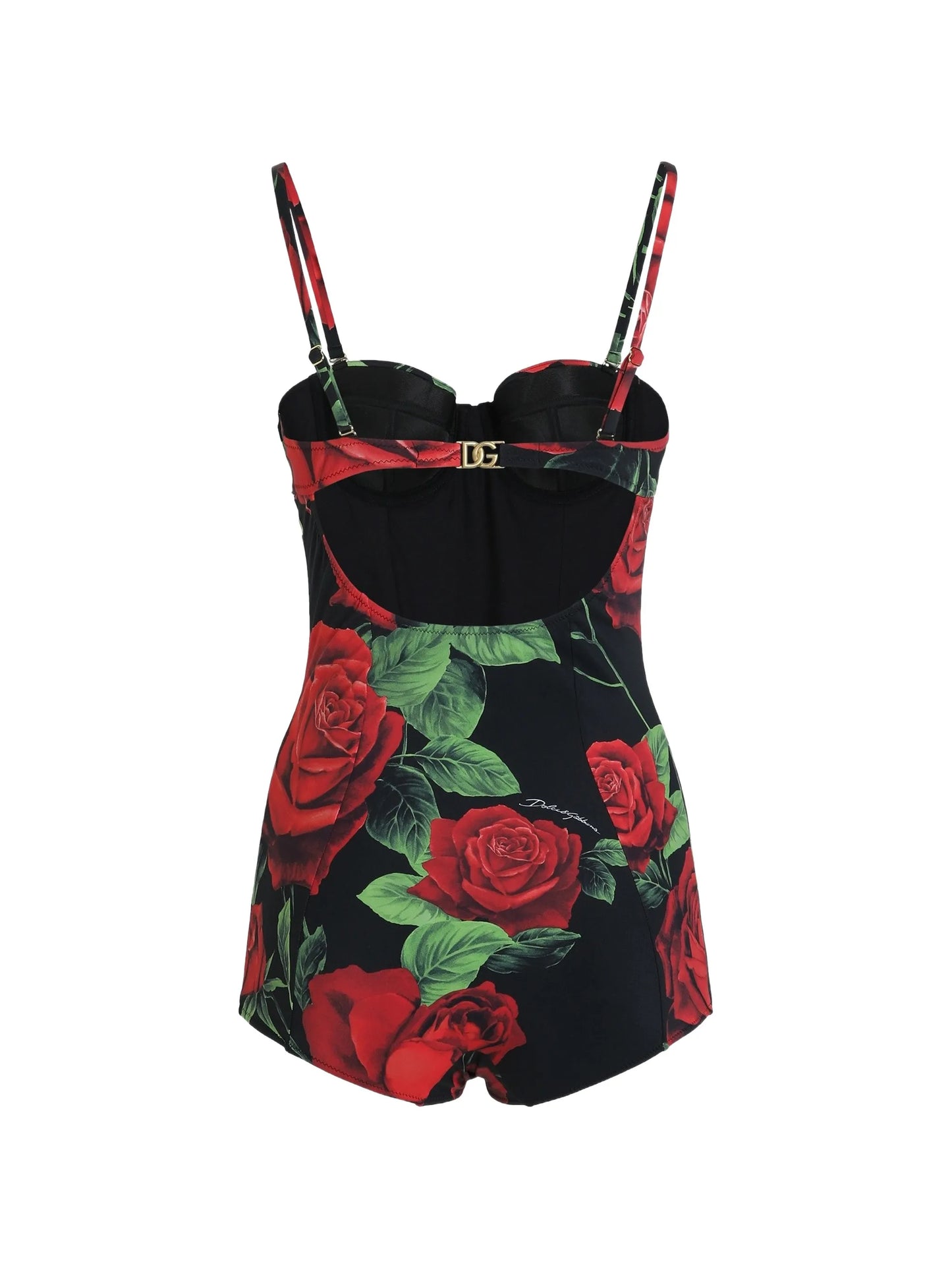 rose-print Balconette one-piece swimsuit