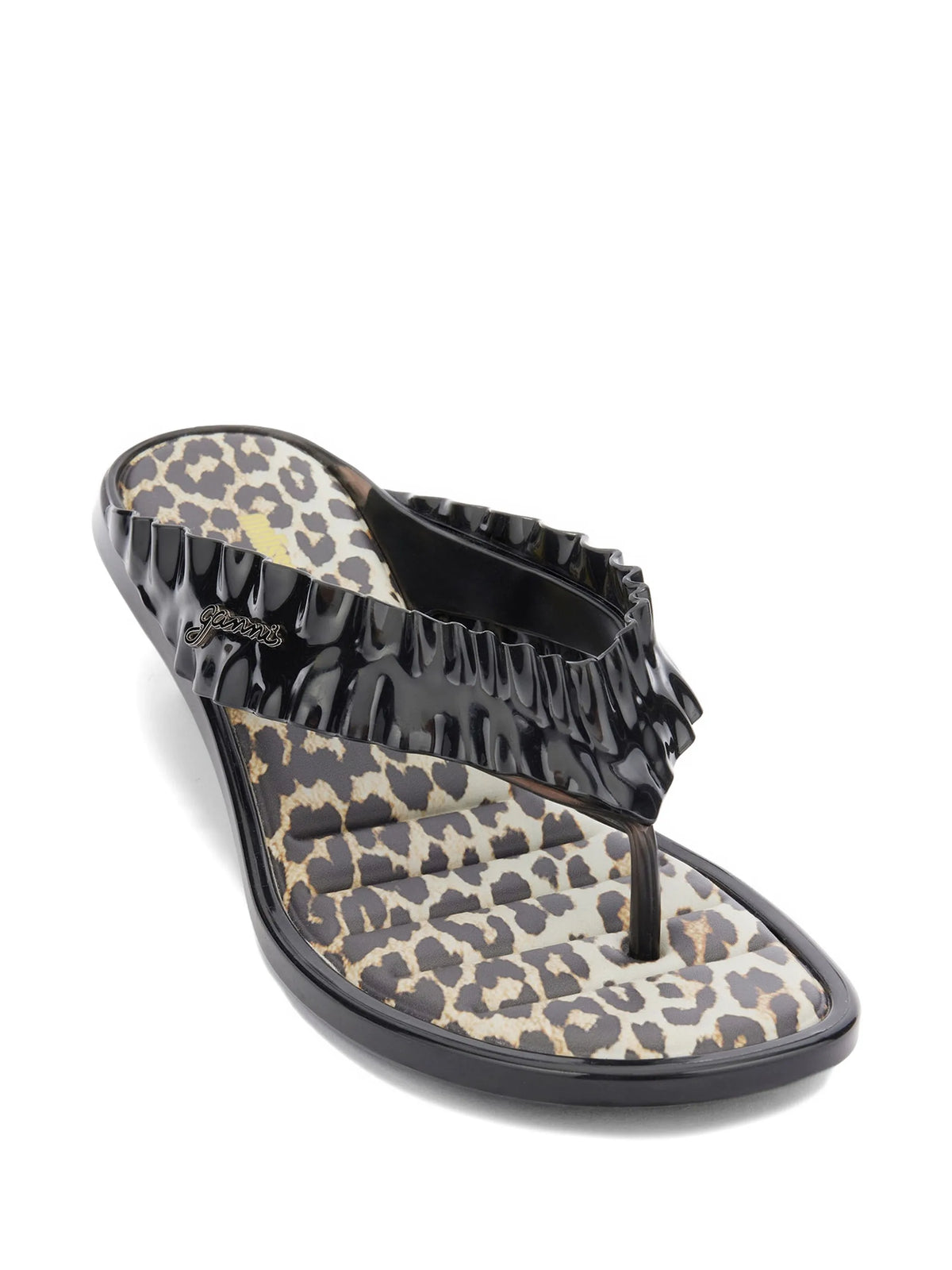 Melissa thong kitten heels in leopard