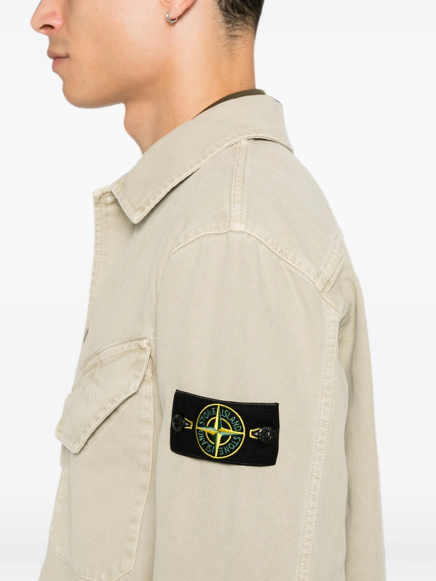 logo-patch chest-pocket shirt jacket