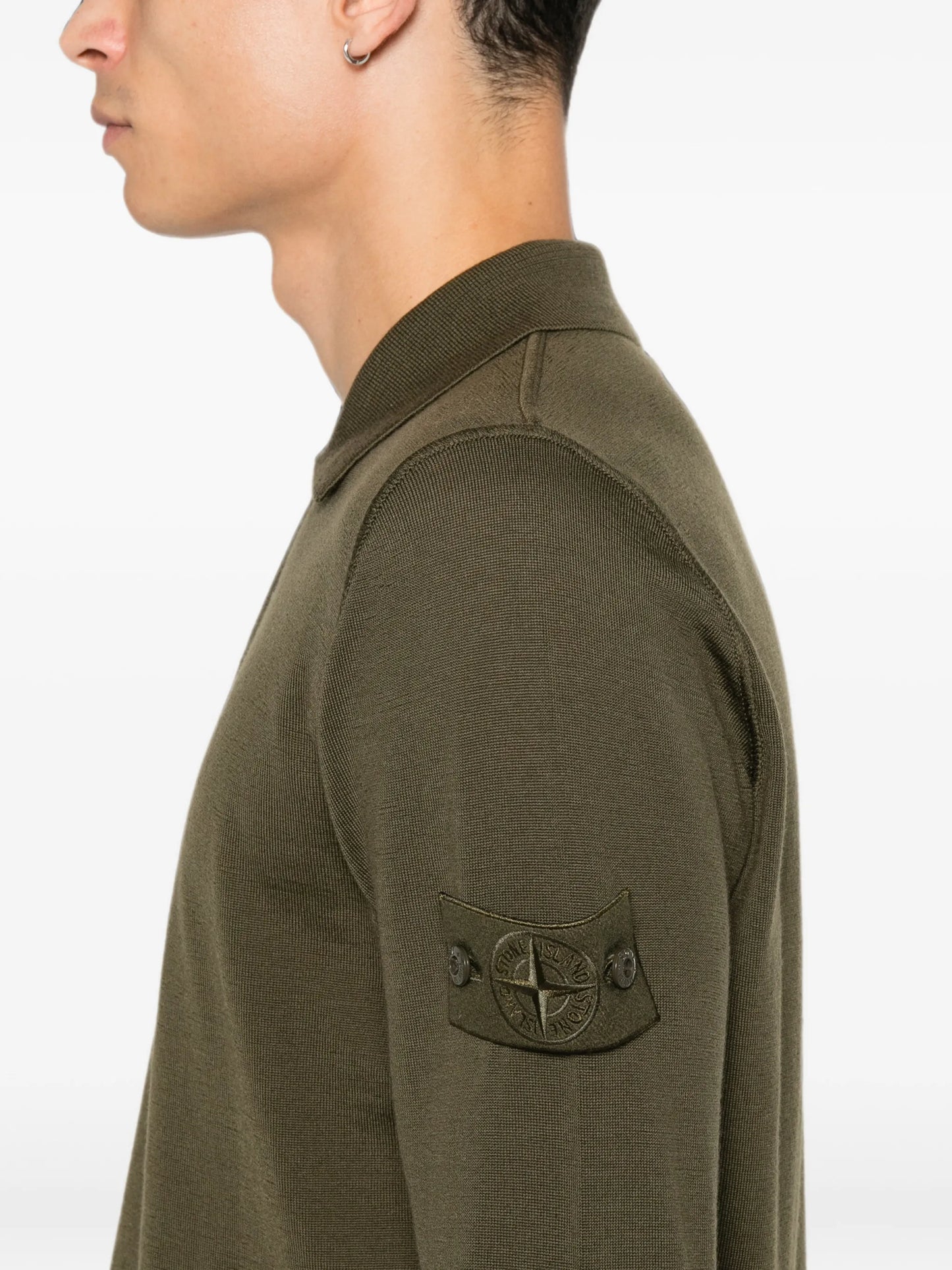 logo-patch long-sleeve polo shirt