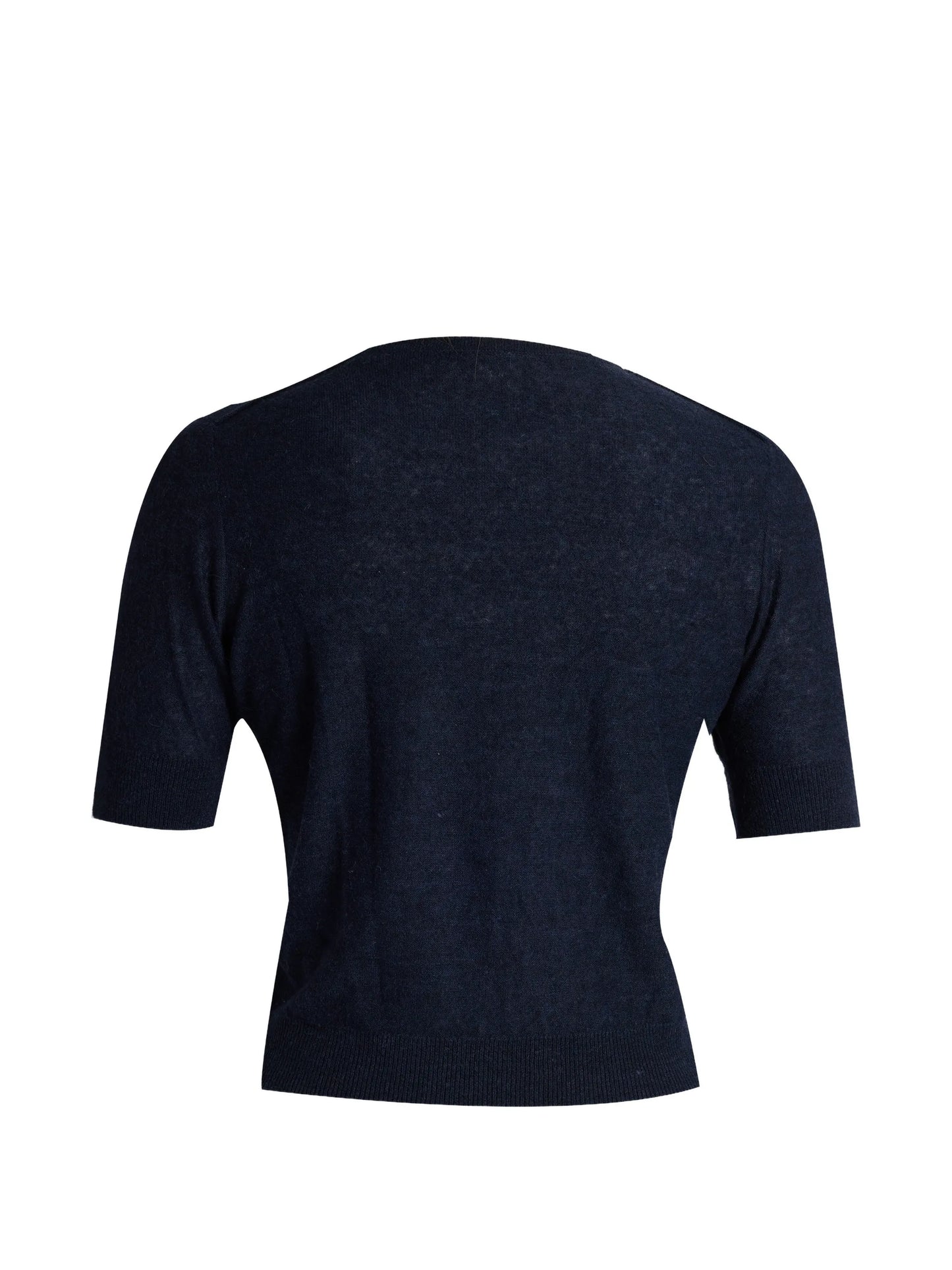 embroidered short-sleeve knitted T-shirt
