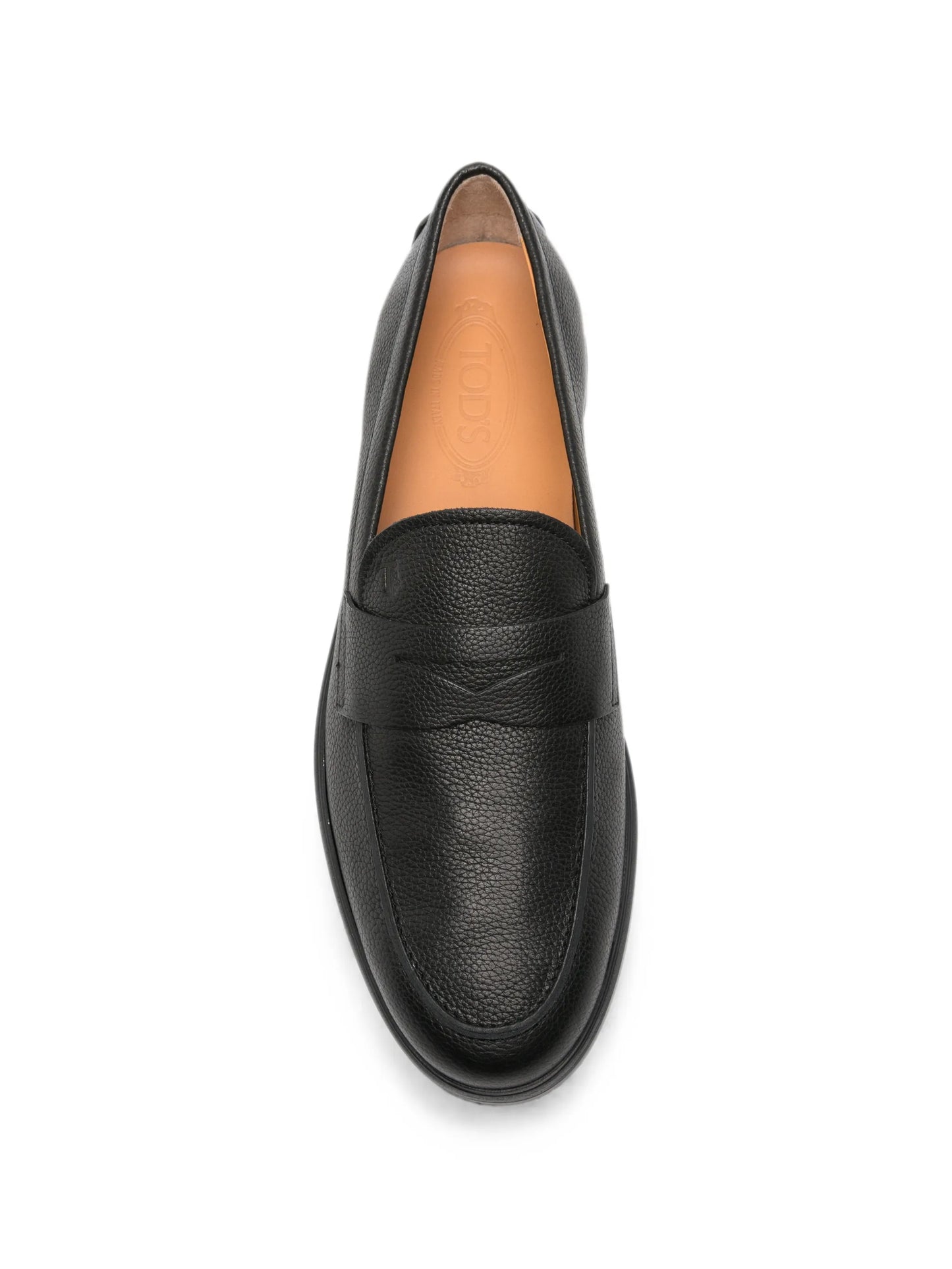 pebbled-texture leather loafers