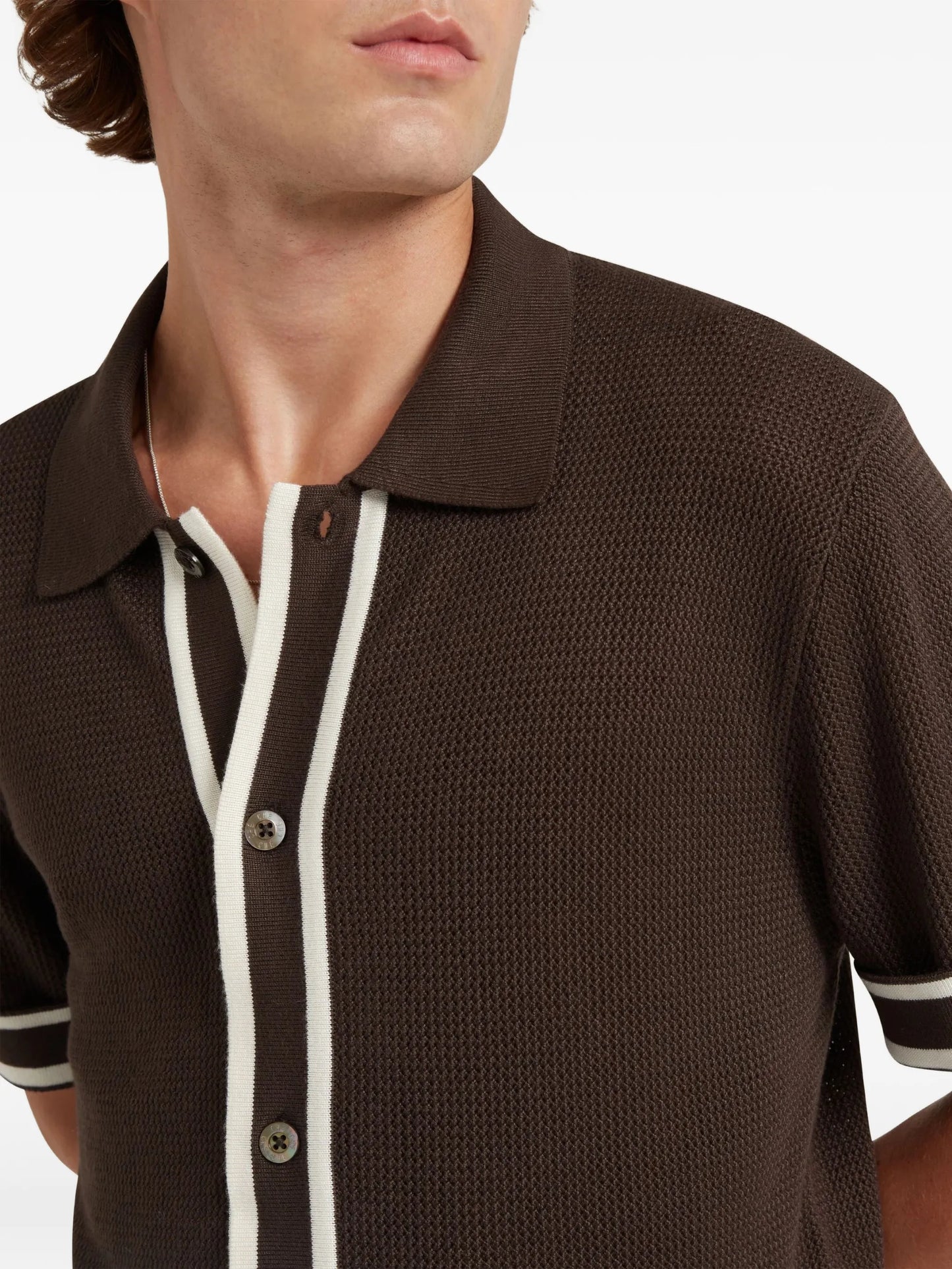 Jorge striped-trim polo shirt